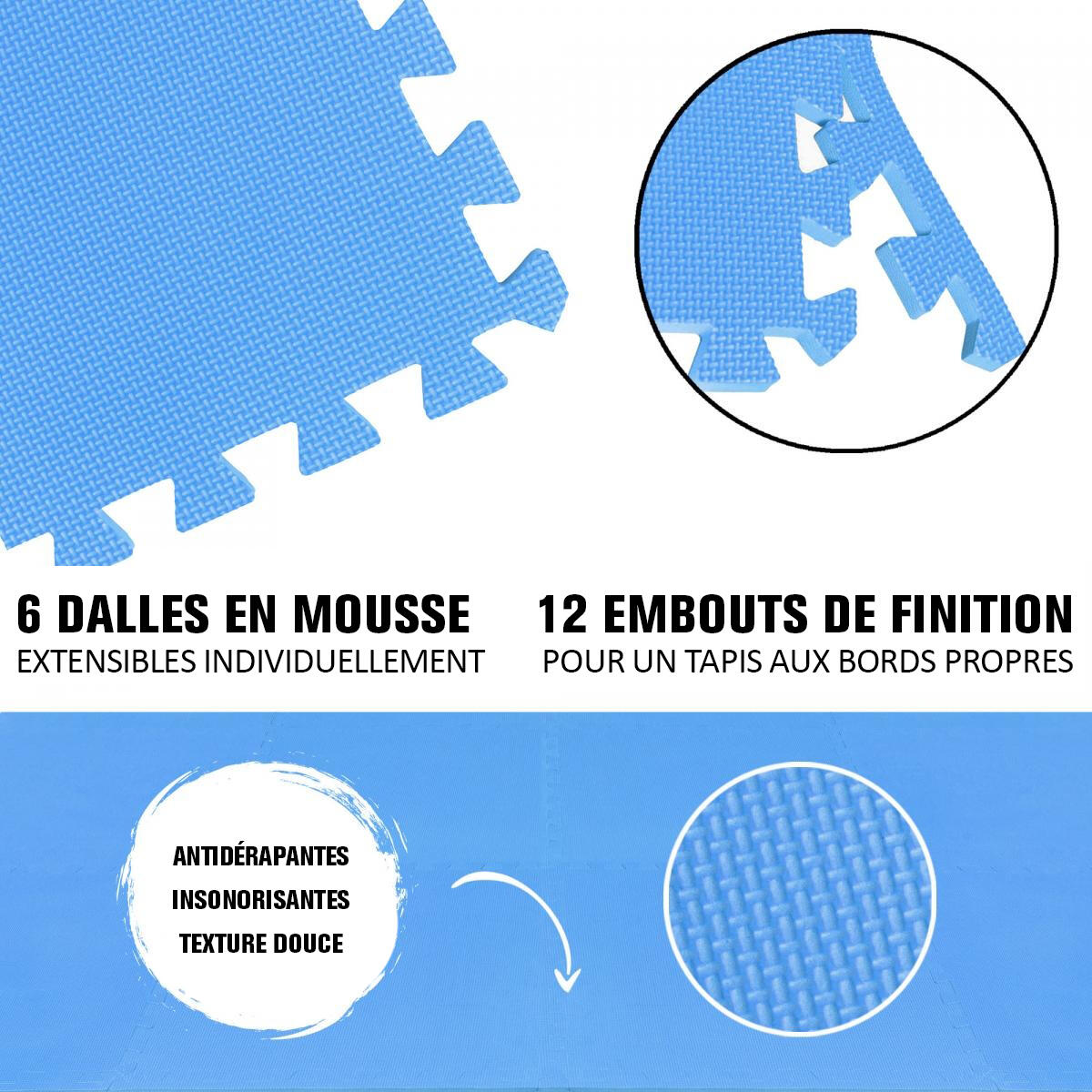Vloermatten - Beschermingsmatten - 6 matten + 12 eindstukken - Puzzel mat - 2/7