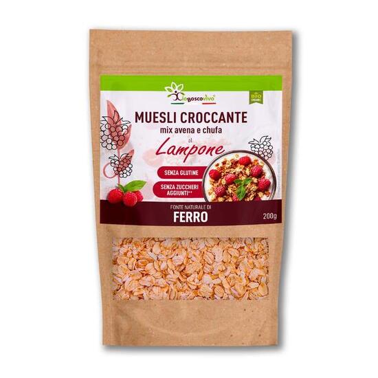 Müsli - bio, glutenfrei, knusprig - Hafer, Erdmandel, Himbeere