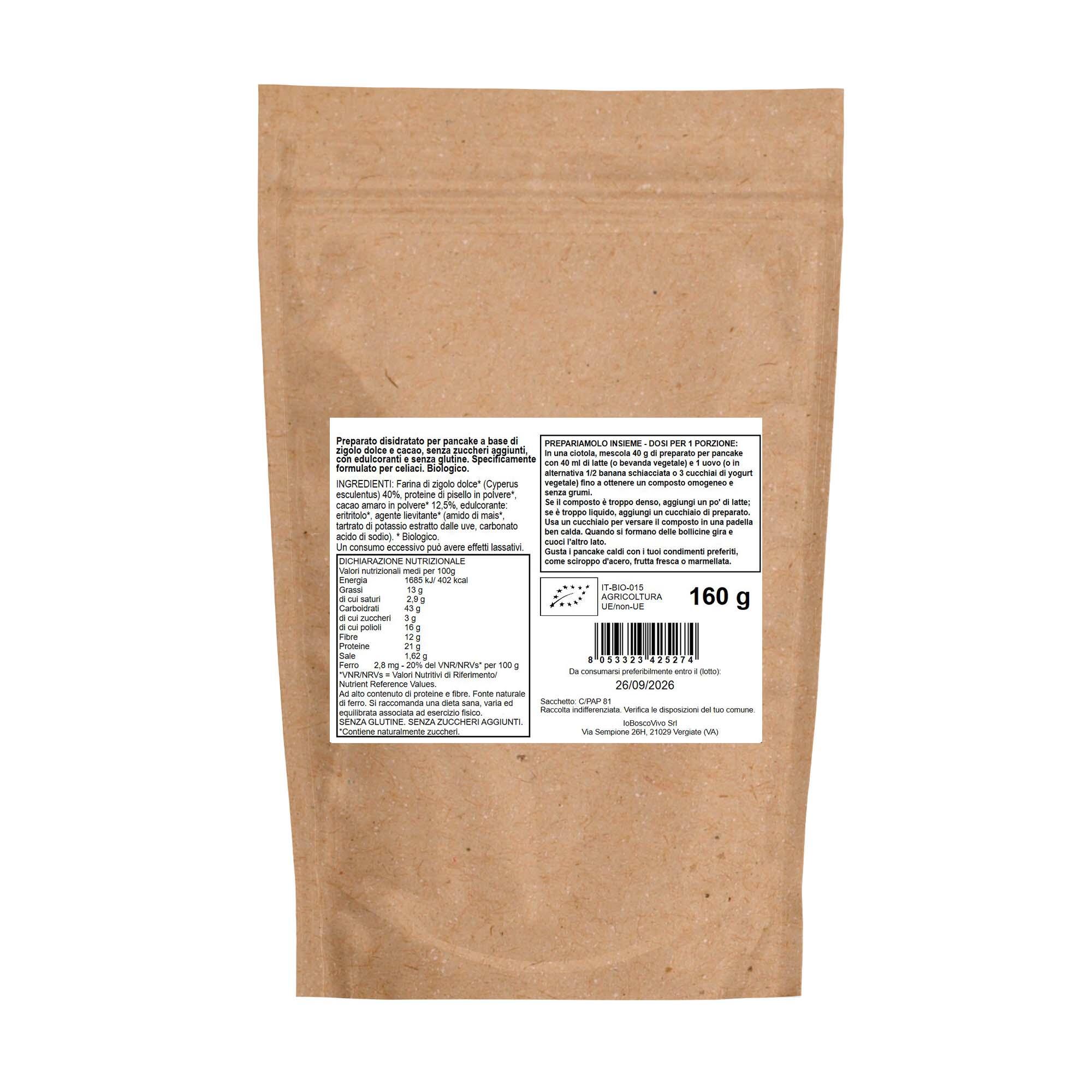 Preparato proteico bio per pancake - cacao & chufa - 160 g 2/3