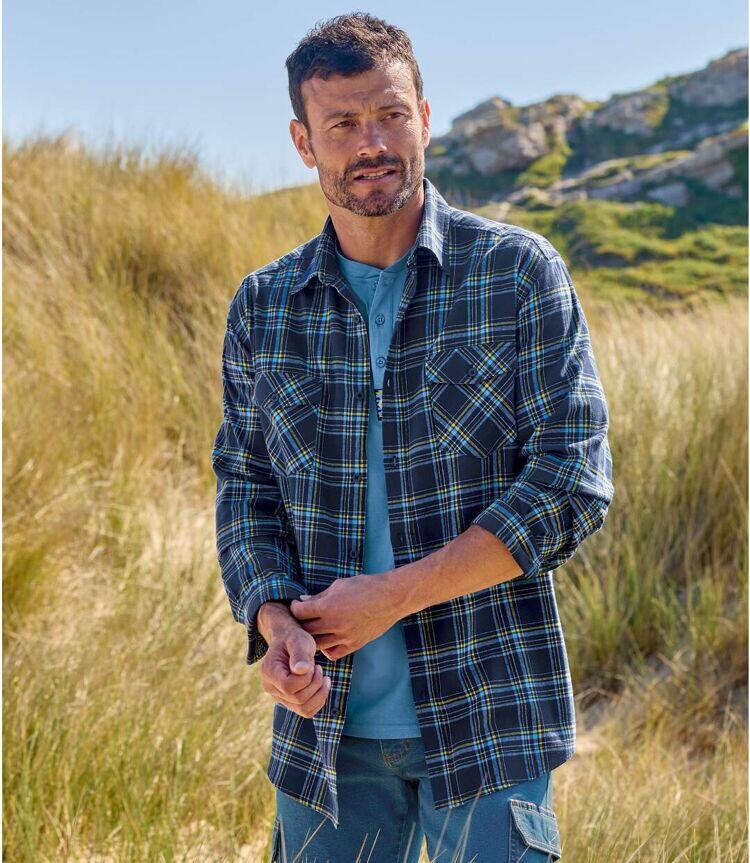 Chemise Flanelle à Carreaux Marine  2/5