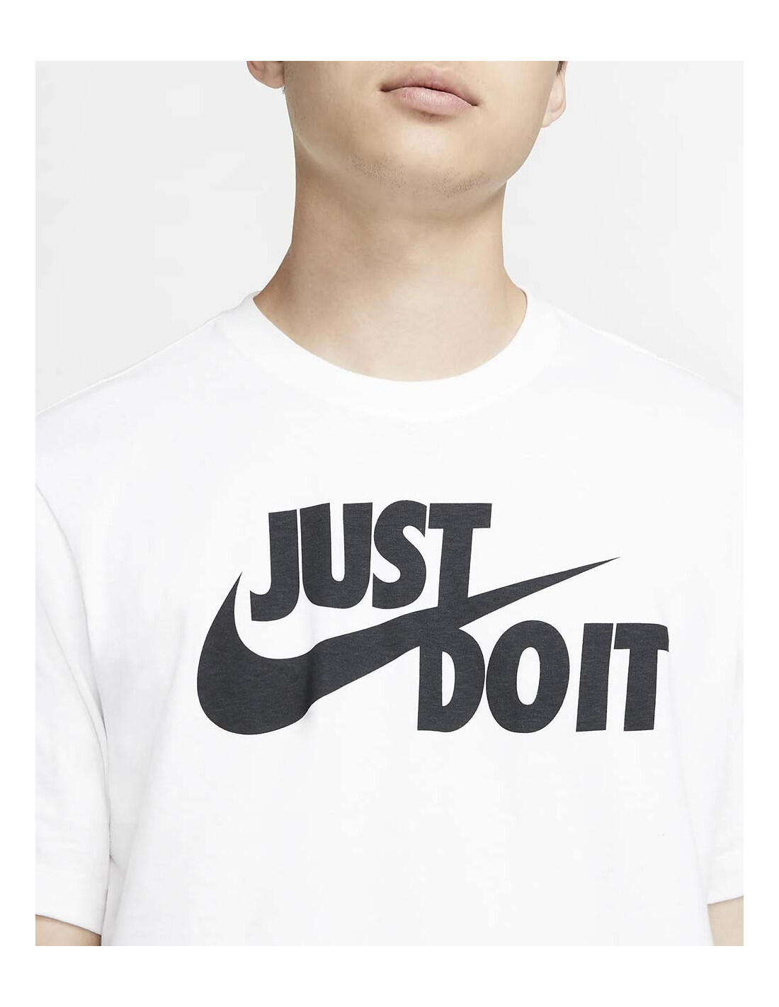 T-shirt Nike pour homme à manches courtes, coton, coupe regular, blanc, logo 6/6
