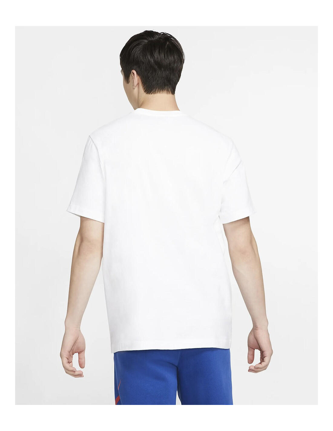 T-shirt Nike pour homme à manches courtes, coton, coupe regular, blanc, logo 4/6