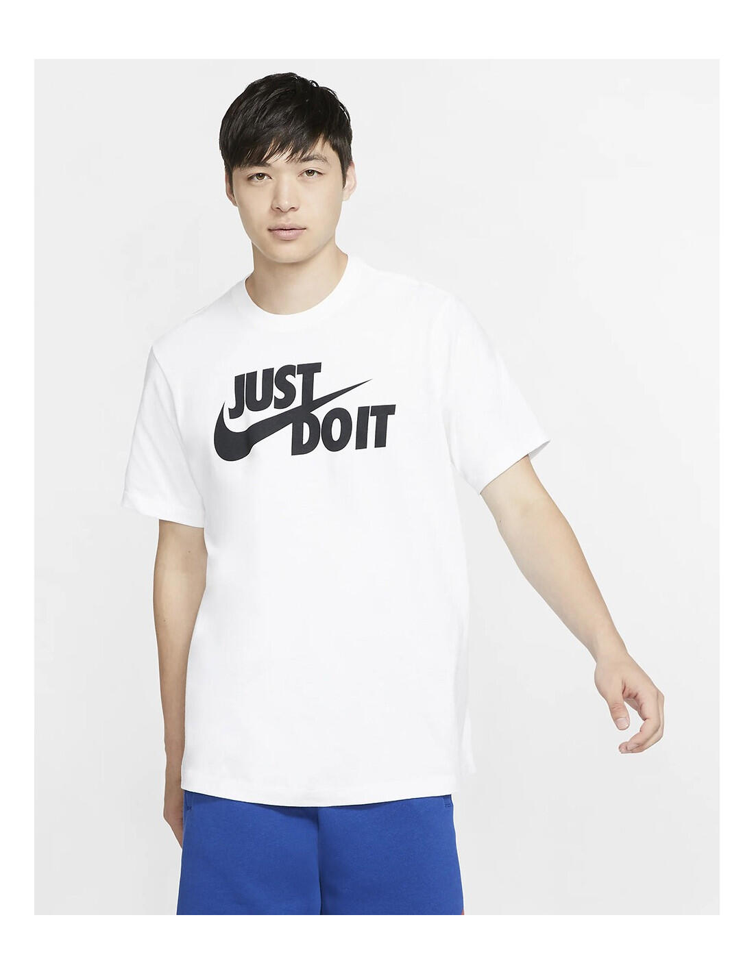 T-shirt Nike pour homme à manches courtes, coton, coupe regular, blanc, logo 3/6