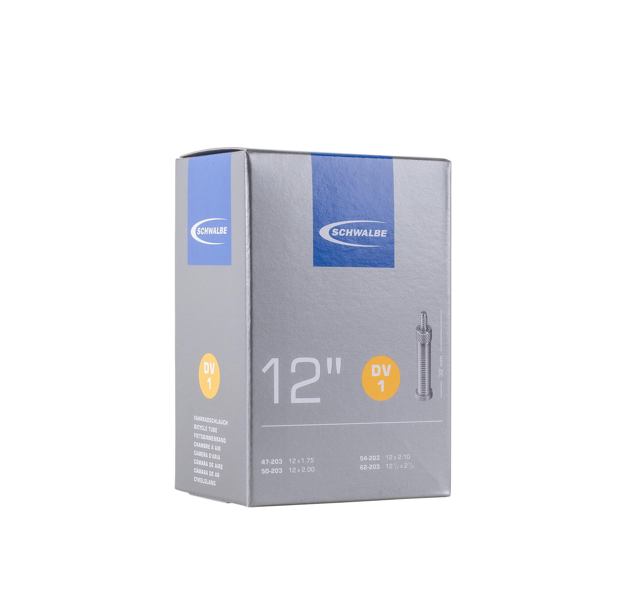 Schwalbe Schlauch DV1 12 Zoll mit Holländischem Ventil 3/7