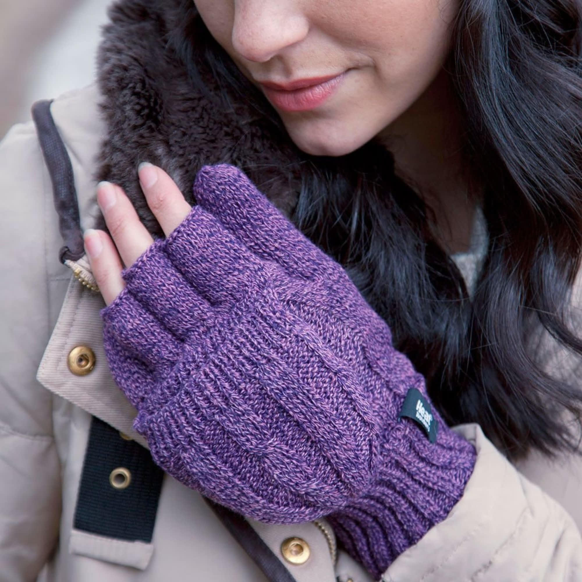 Heat Holders - Damen Fingerlose Handschuhe Gestrickt Winter - 2.3 Tog 3/6