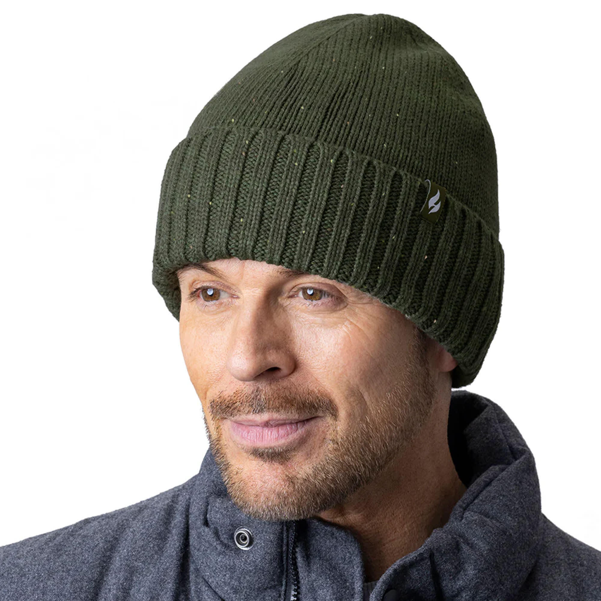 Herren Beanie Mütze Winter | Heat Holders | Mütze Fleecefutter Gerippter 4/5