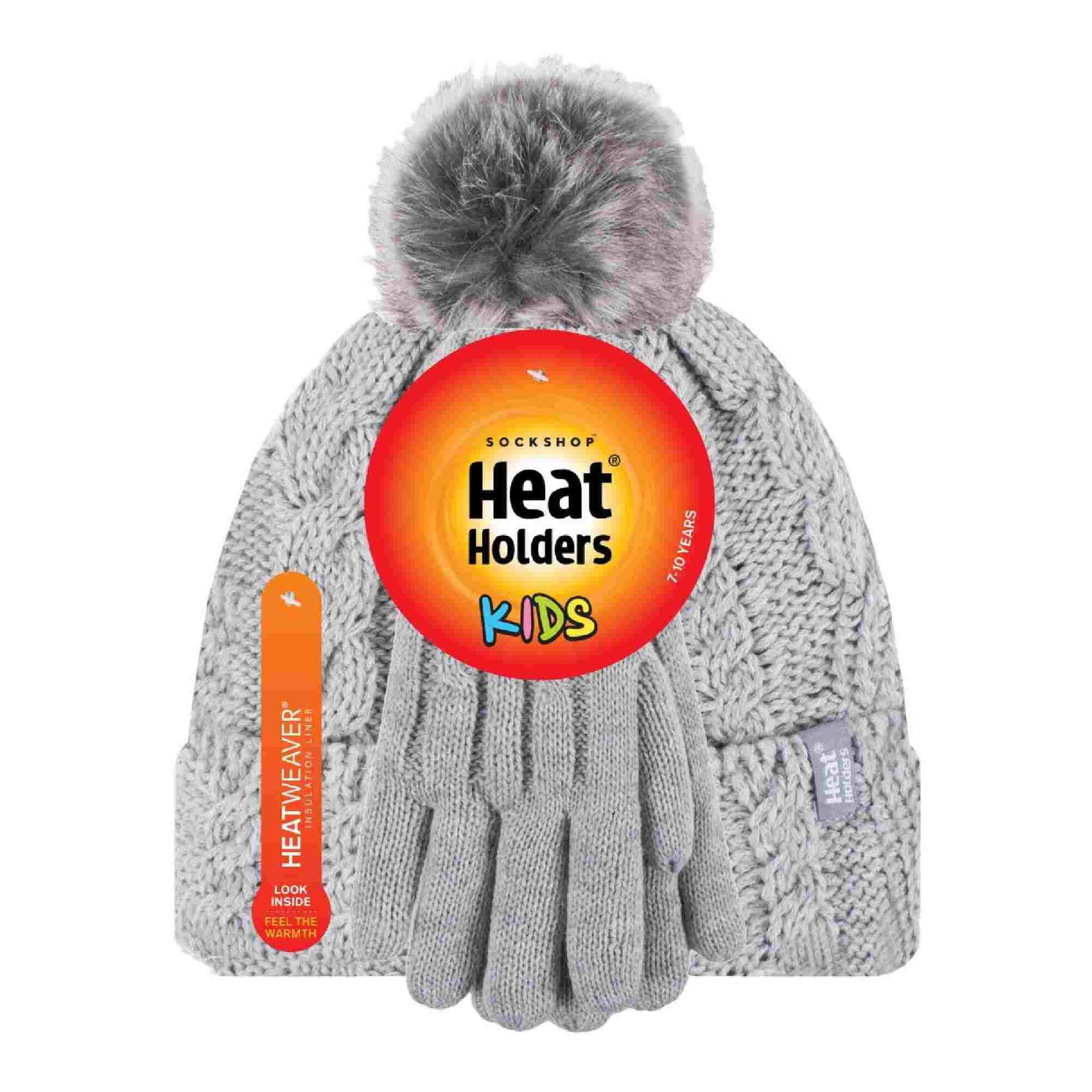 Heat Holders - Set cappello e guanti Pompon per ragazze accessori invernali. 2/4