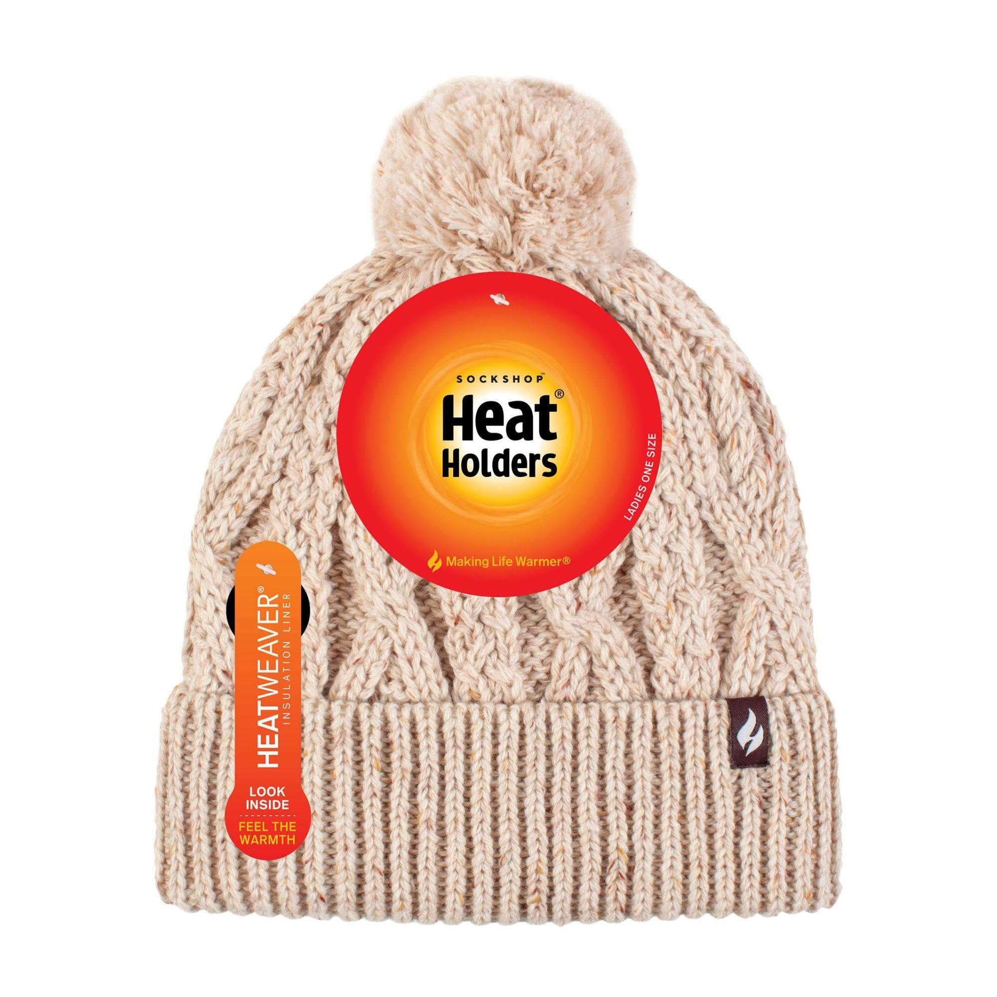 Cosy Pom Pom Bobble Hat for Women | Cable Knit Beanie with Fleece Lining 2/5