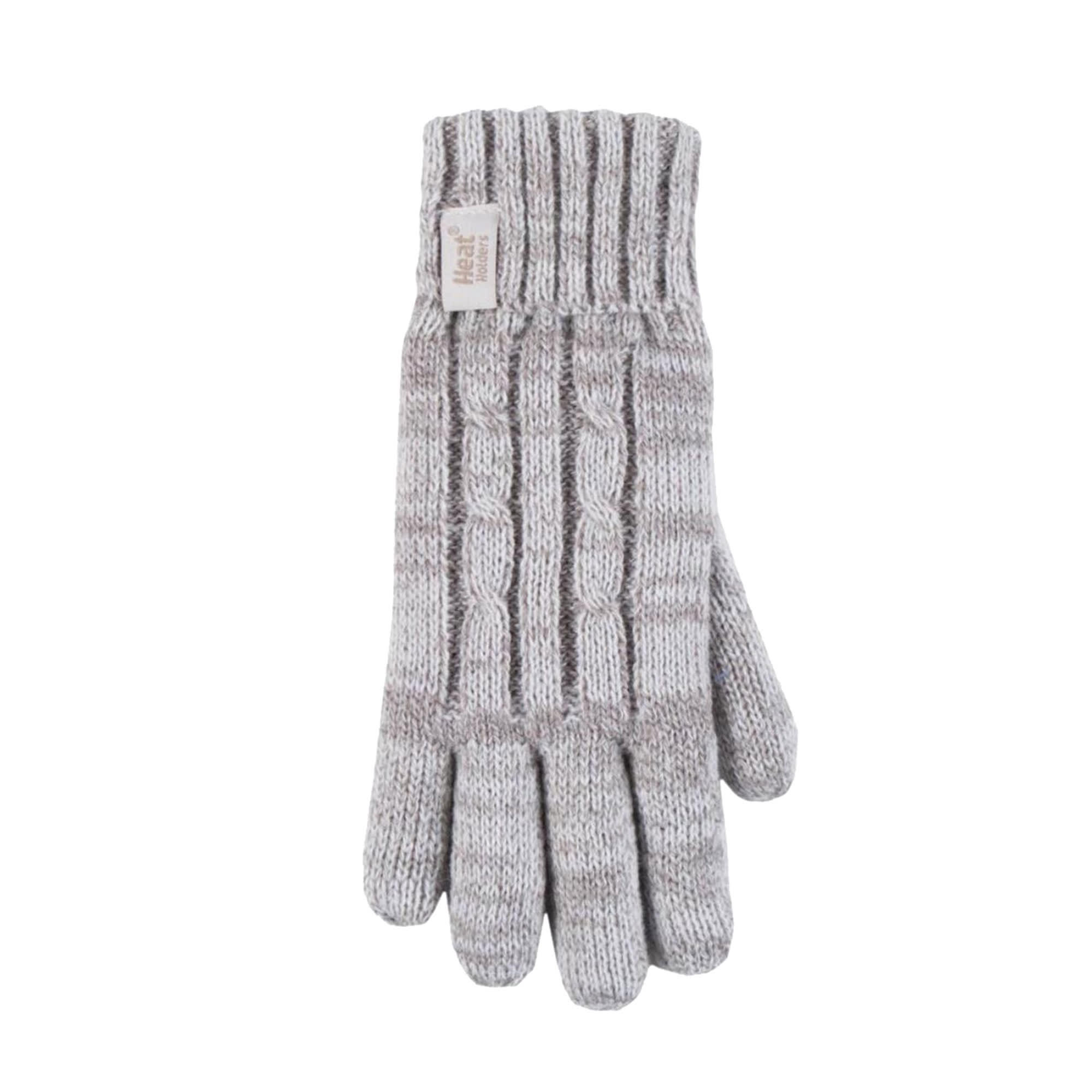 Kids Girls Cable Knitted Warm Fleece Lined Winter Hat & Gloves Set 5/5