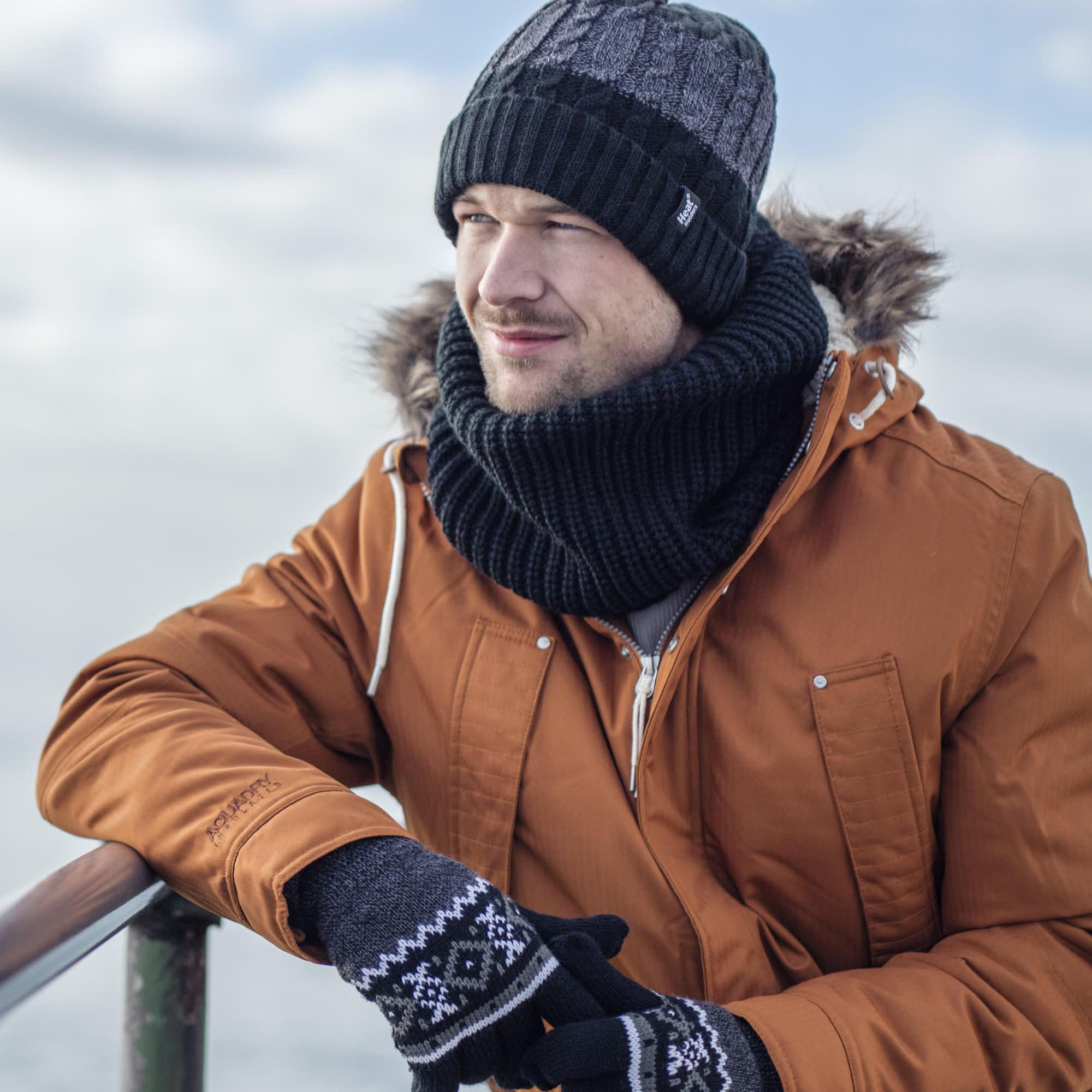Heat Holders Herren Gestrickter Halswärmer mit Fleecefutter für Winter 3/5
