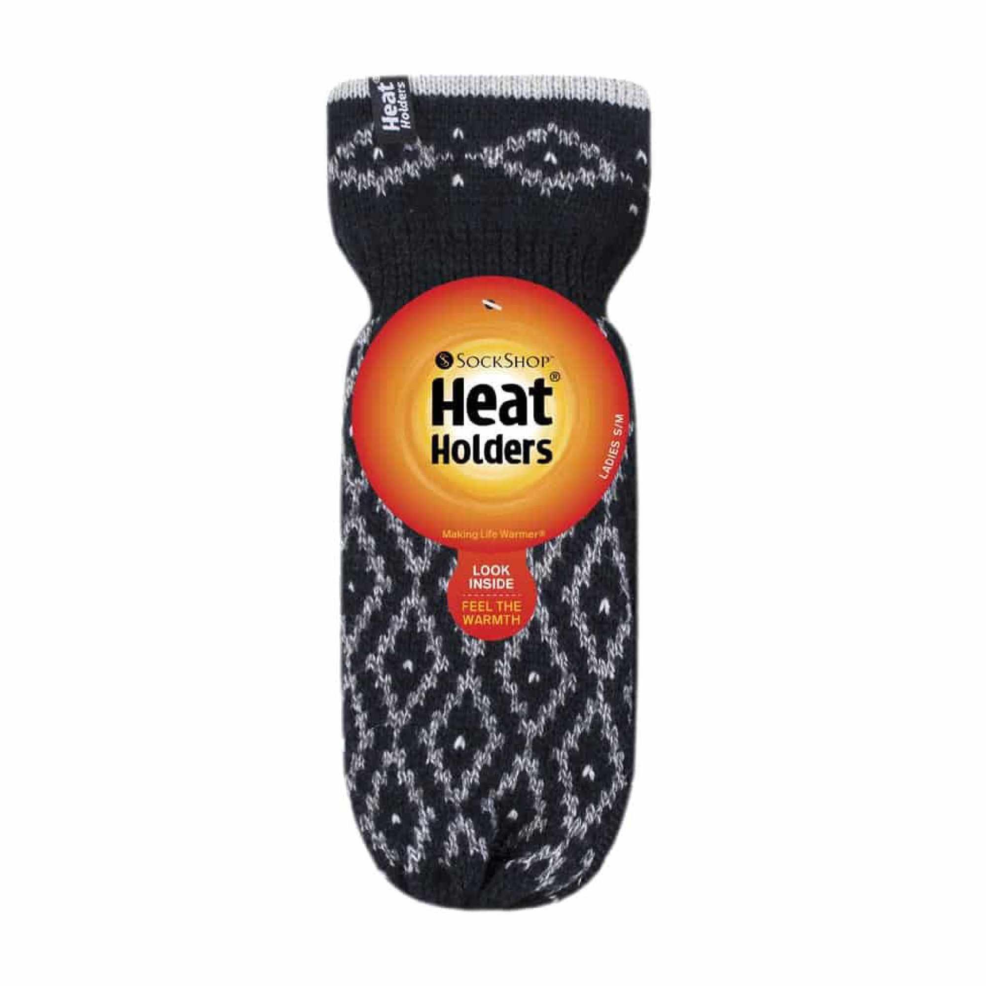 Ladies Knitted Fleece Lined Winter Warm Thermal Mittens 2/6