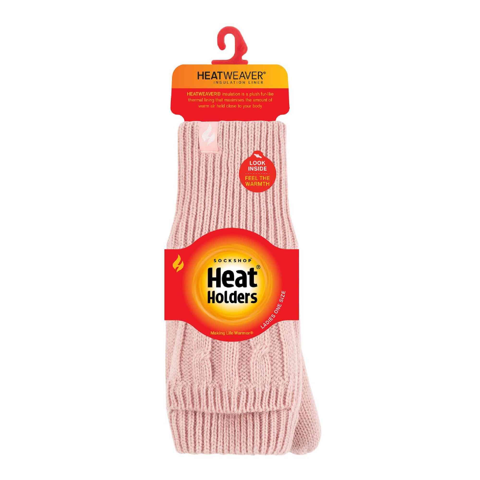 Ladies Cable Knit 2.3 Tog Thermal Winter Fingerless Converter Gloves 2/6