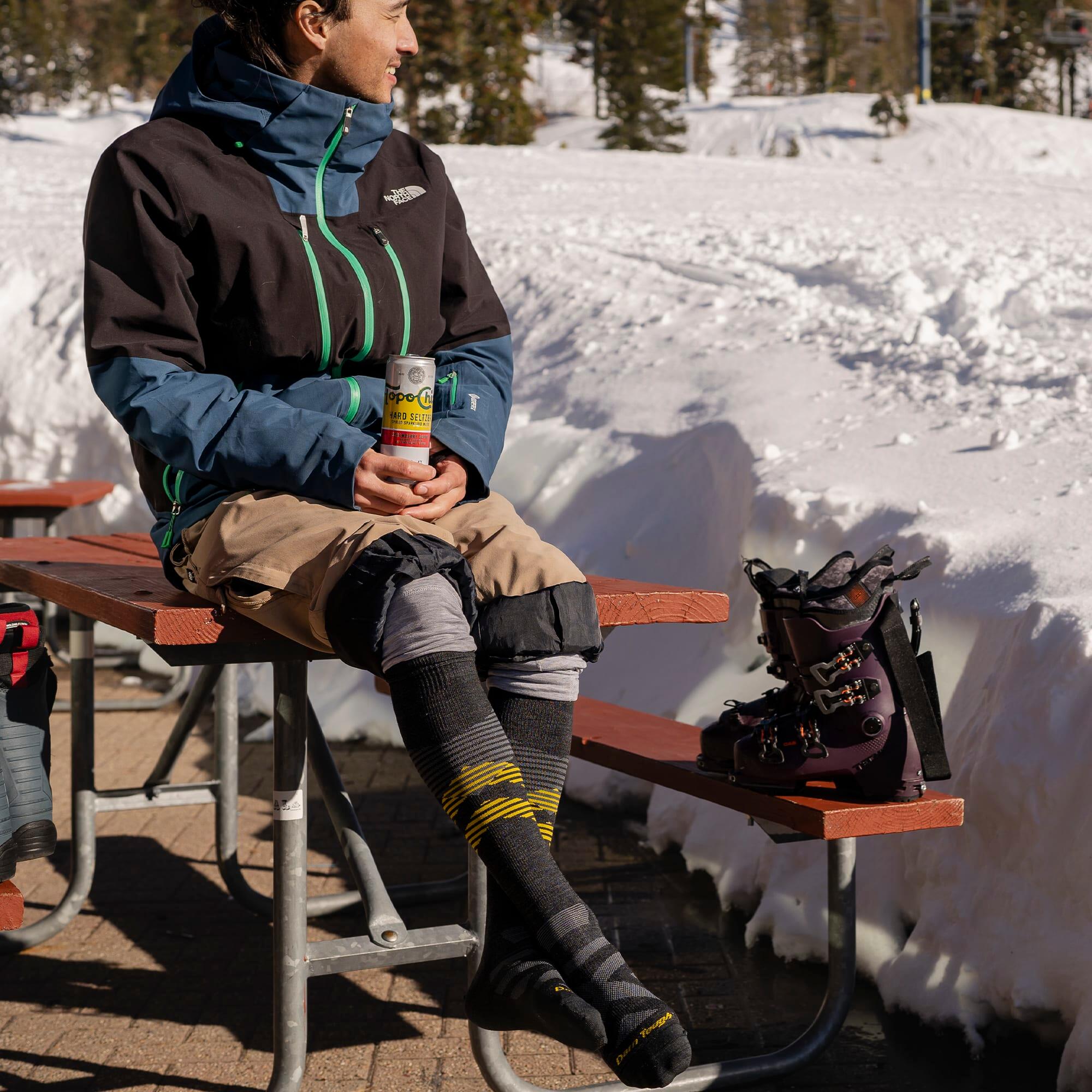 Mens Knee High Merino Wool Ultra-Lightweight Ski Snowboard Socks 5/6