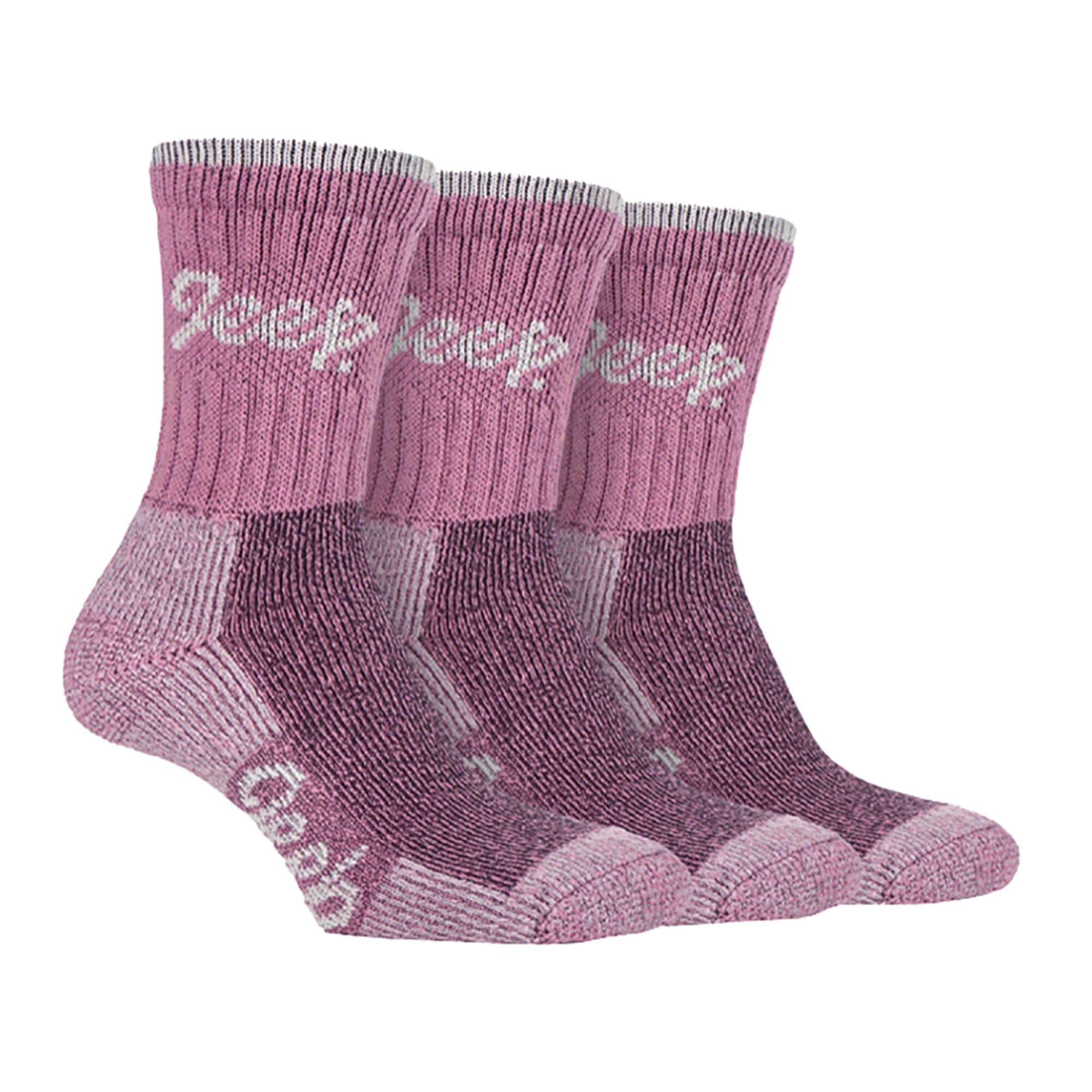 6er Pack Damen Wandersocken Atmungsaktiv | Jeep Terrain | Crew Socken Baumwolle 3/4