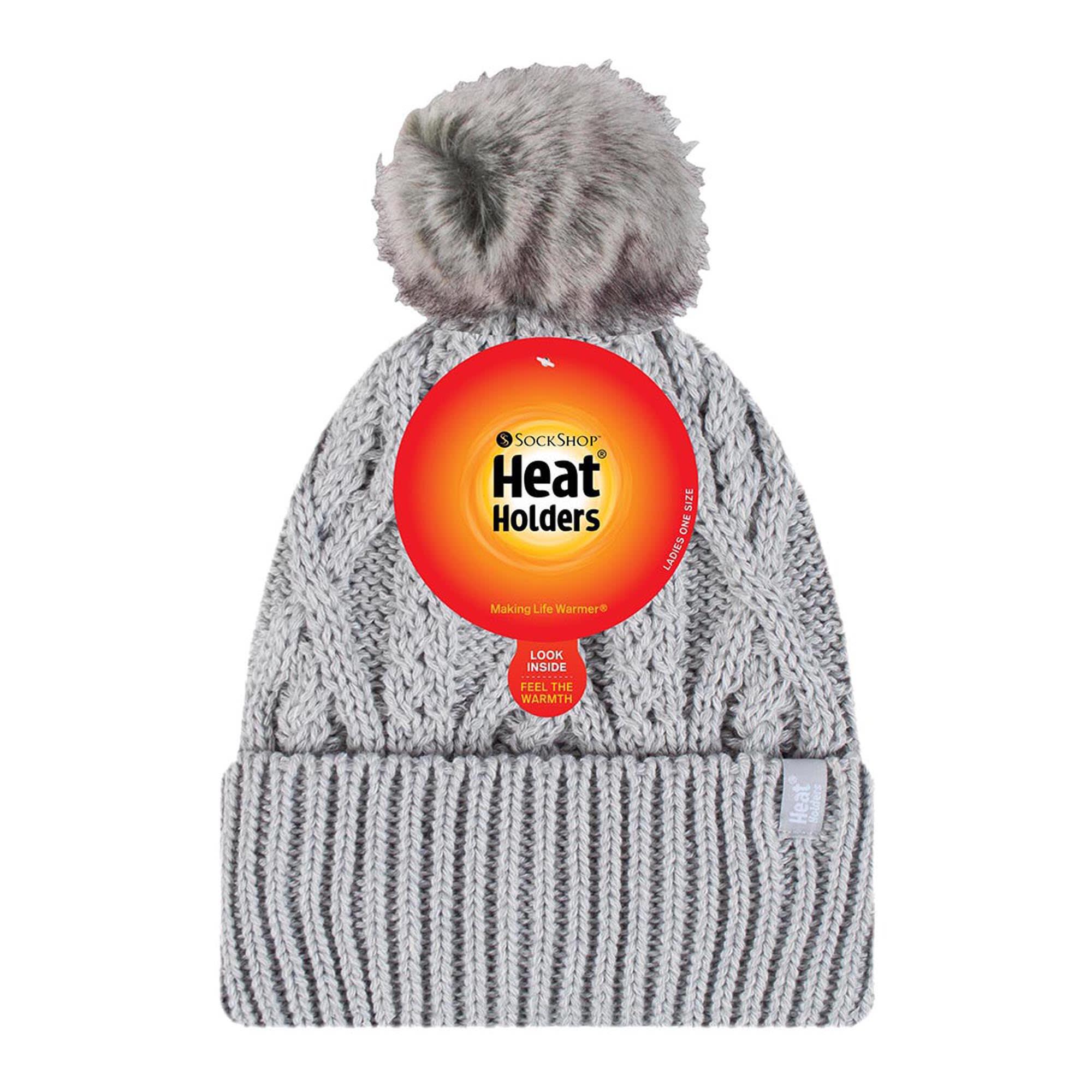 Heat Holders Damen Gefüttert Beanie Strickmütze mit Bommel und Fleecefutter 2/5