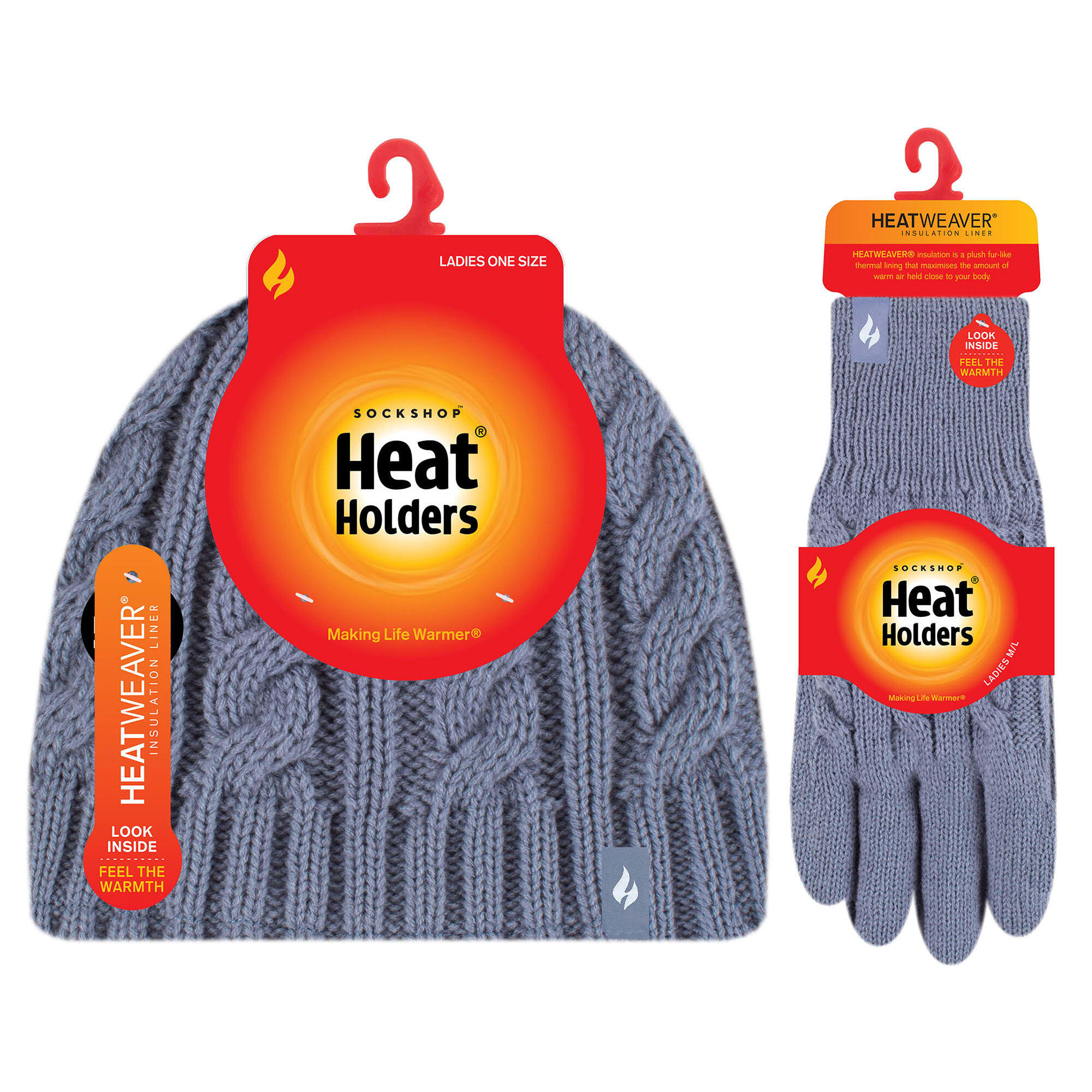 Ladies Fleece Lined Thermal Hat & Gloves Set for Winter 2/5