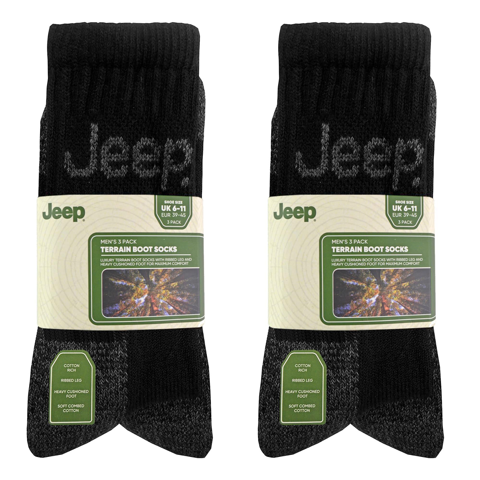Jeep - 6 Paia Calzini Trekking Uomo Lusso in Cotone Imbottiti 2/5