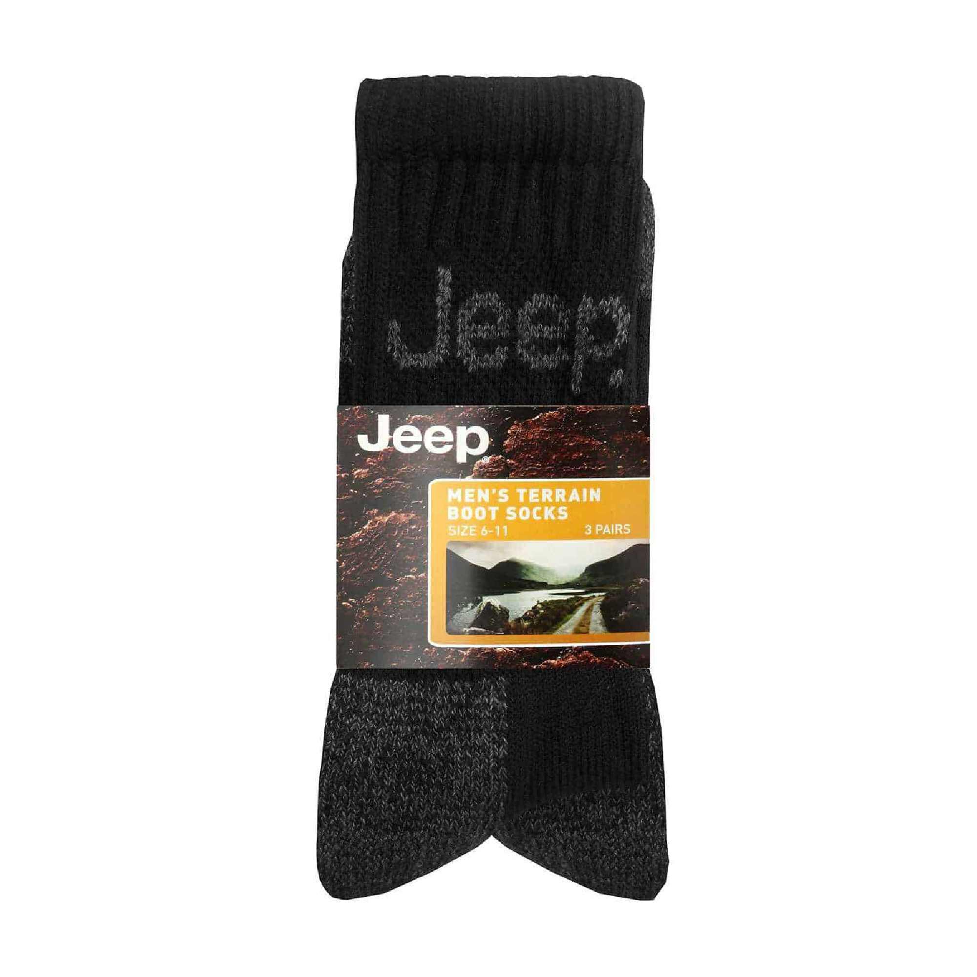 Jeep Lot de 3 paires de chaussettes de randonnée rembourrées en coton pour homme 2/6
