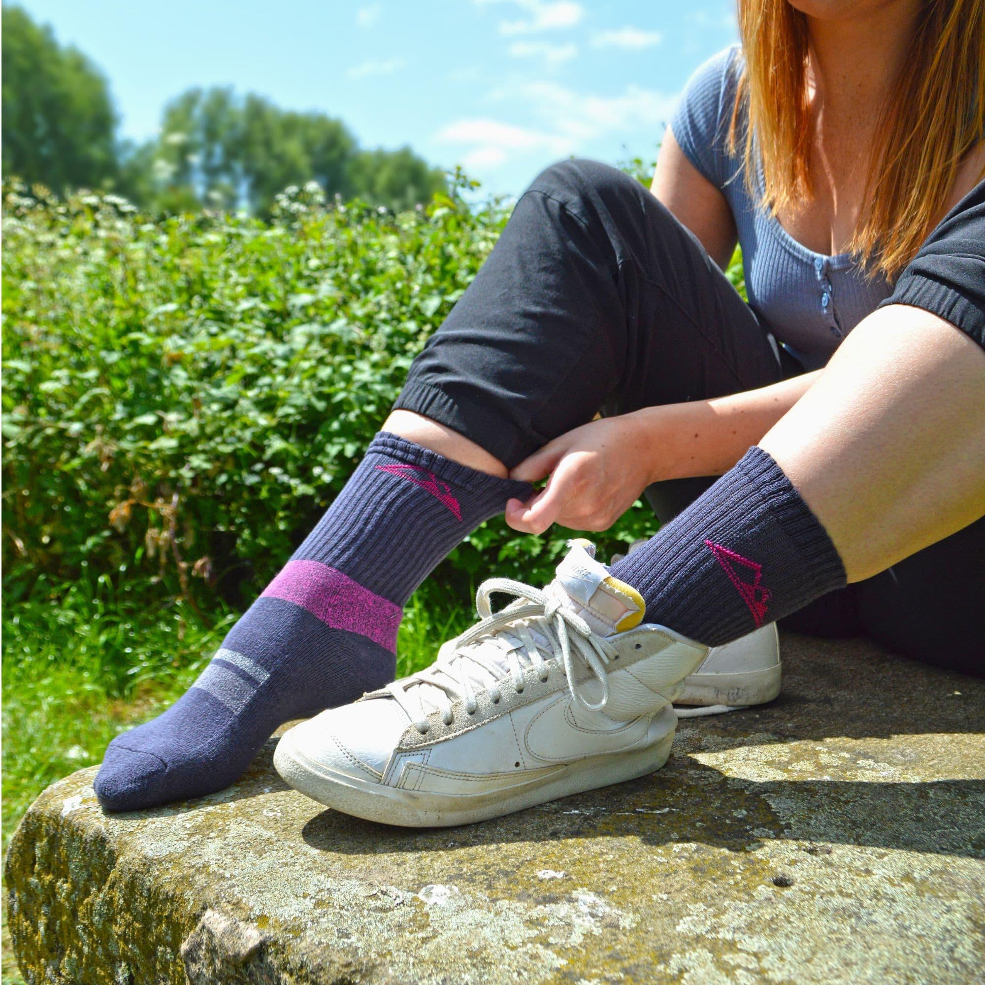 Storm Bloc - 3er pack Damen Baumwolle Socken für Sommer Stiefel mit Gepolsterte 3/6