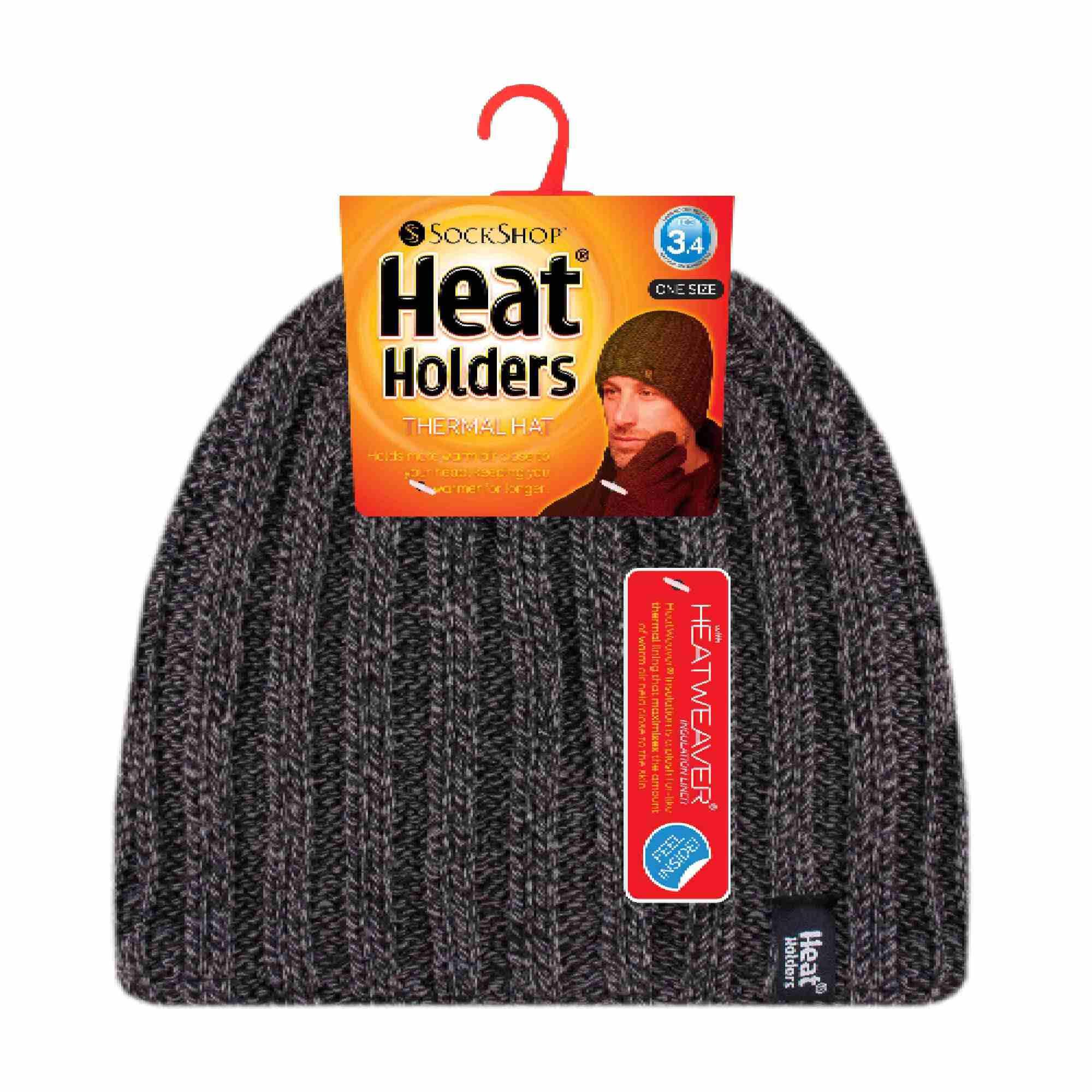 Mens 3.4 TOG Soft Fleece Lined Ribbed Knitted Thermal Winter Hat 2/5