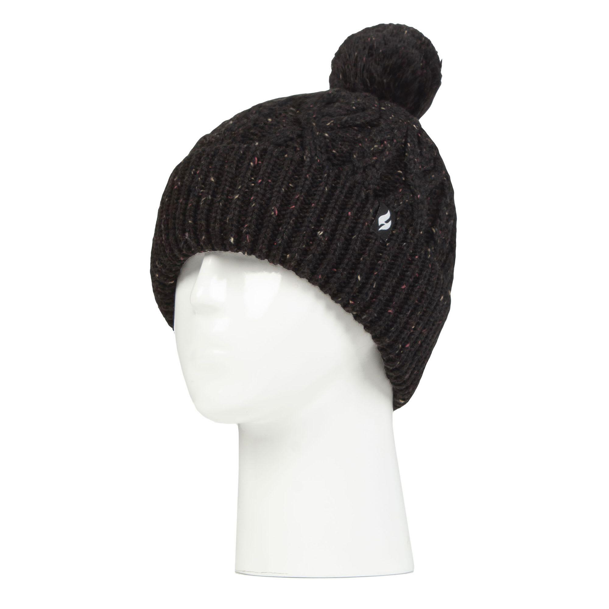 Cosy Pom Pom Bobble Hat for Women | Cable Knit Beanie with Fleece Lining 3/5