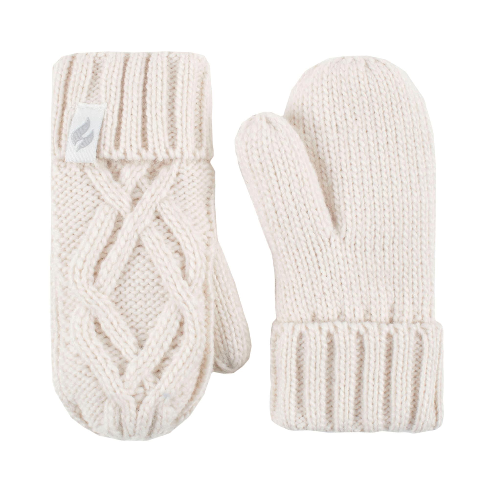 Heat Holders - Mädchen Strick Fäustlinge und Mütze mit Pom Pom und Ohrenschutz 4/4