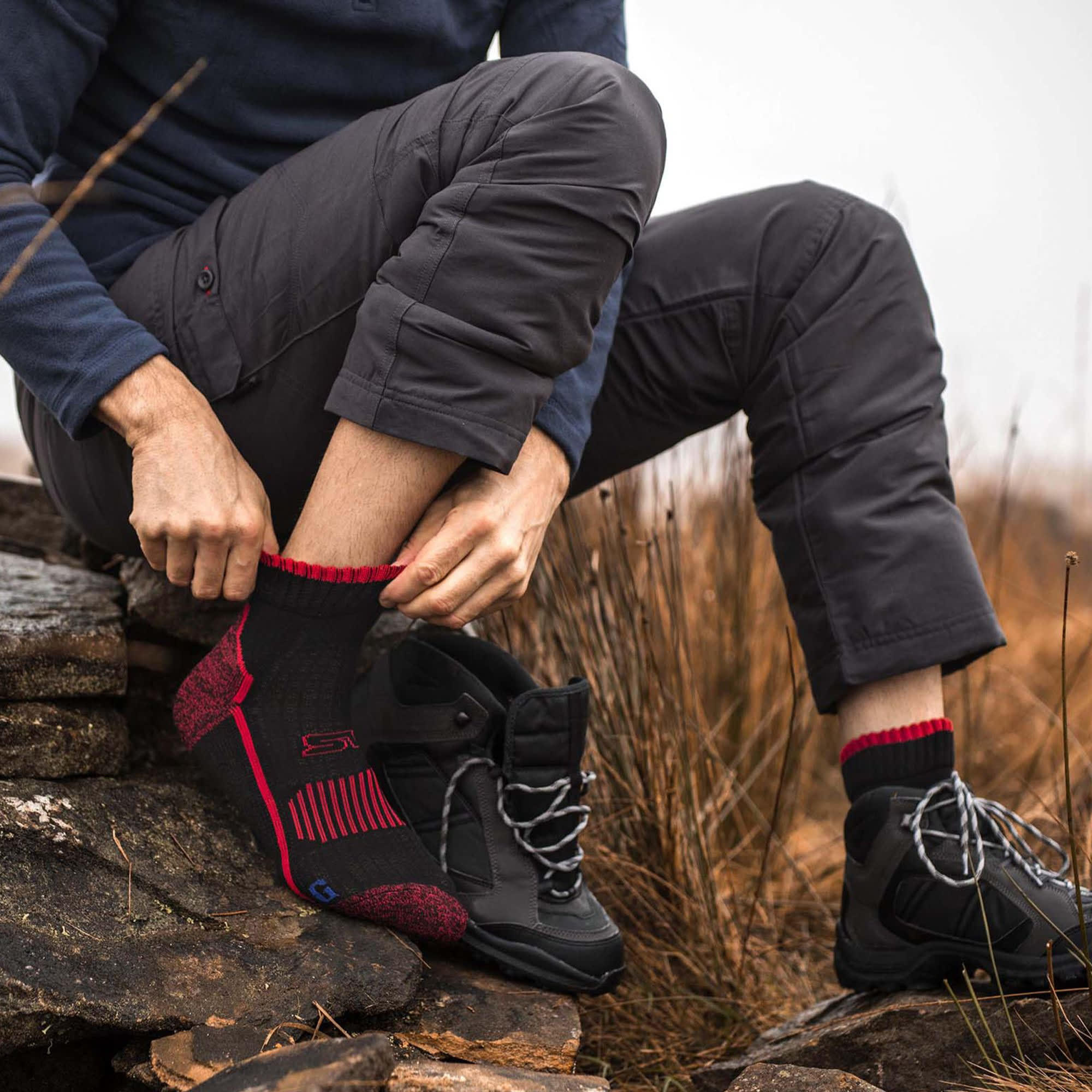 1 Pack Mens Cotton Reinforced Ankle Hiking Walking Trekking Socks 3/6