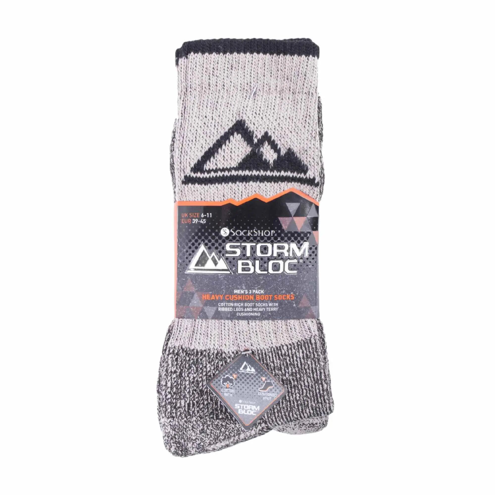 Storm Bloc - 3er Pack Herren Gepolsterte Trekkingsocken Wandersocken Baumwolle 2/6