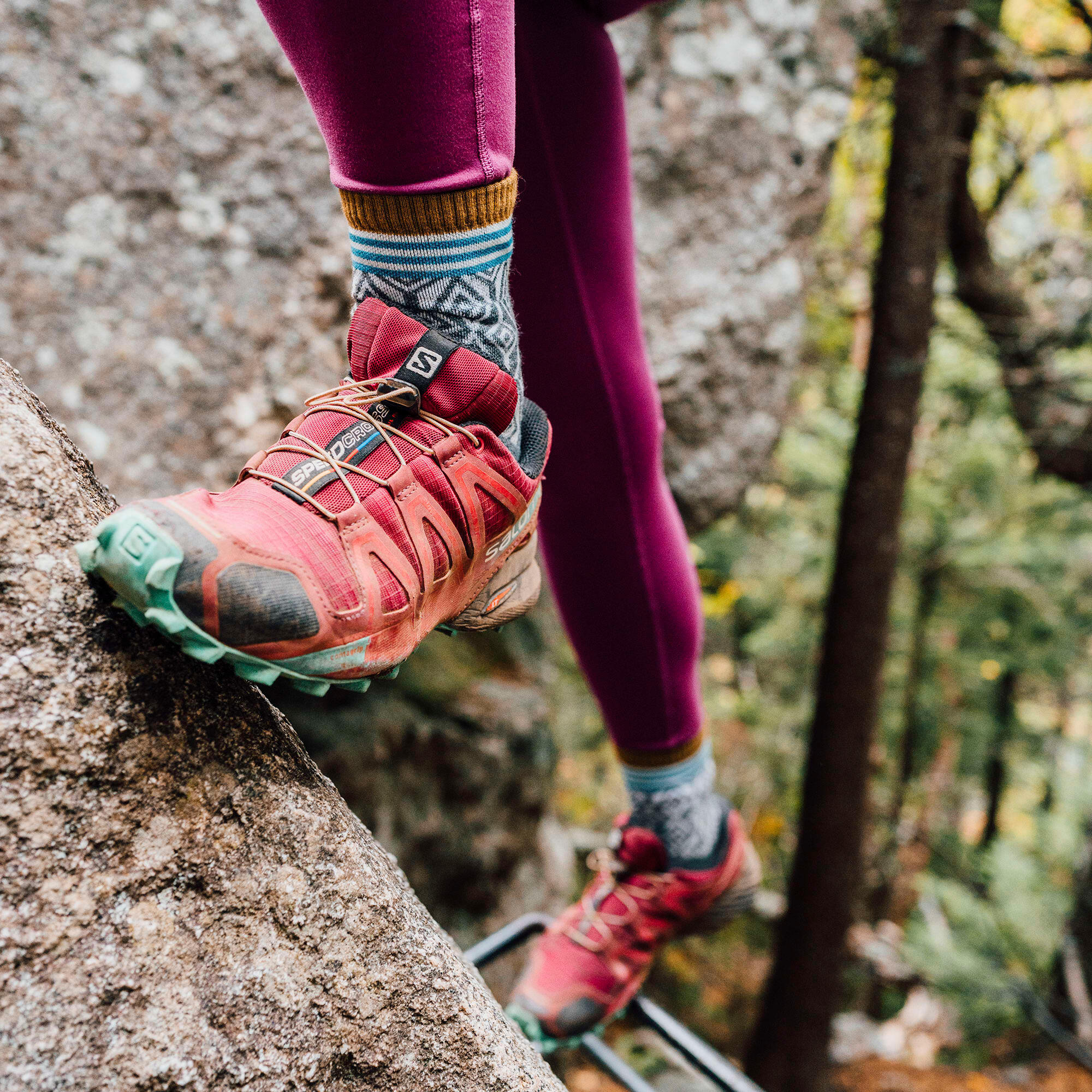 Darn Tough - Damen Gemusterte Micro Crew Merino Wandersocken 3/6