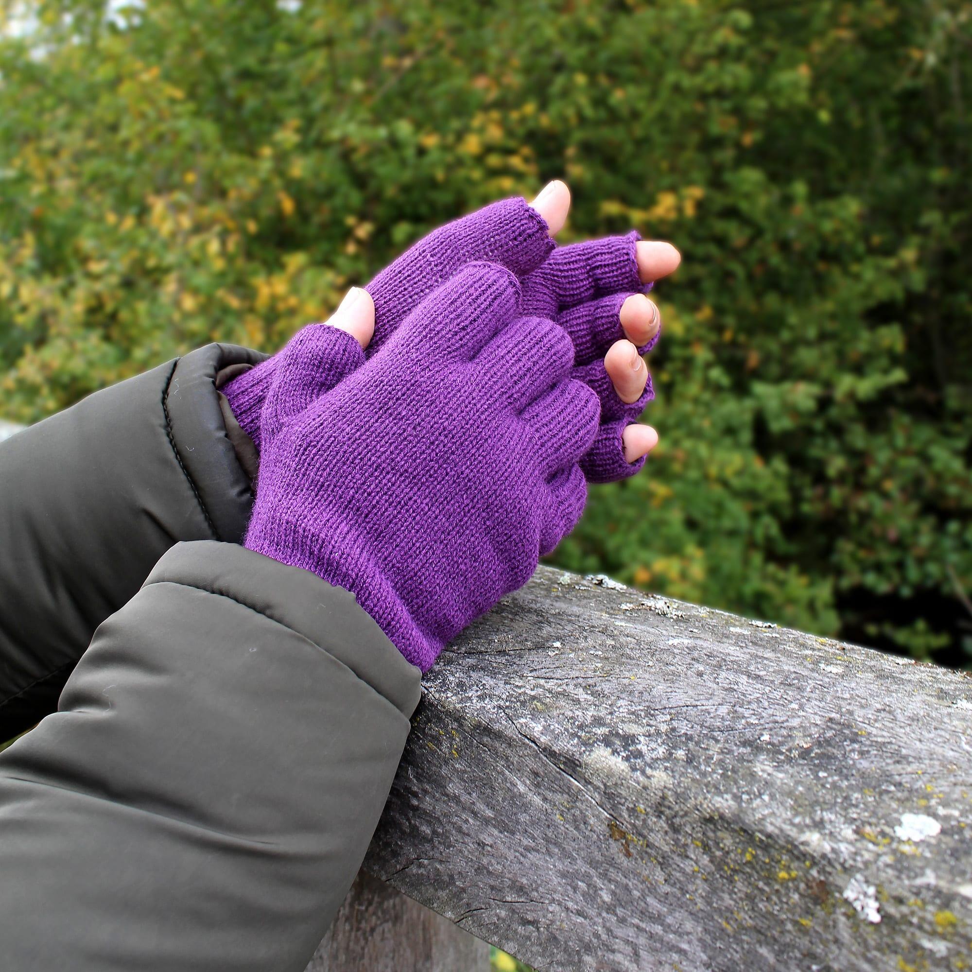 Ladies Thermal 3M Thinsulate Lined Fingerless Gloves for Winter 5/5
