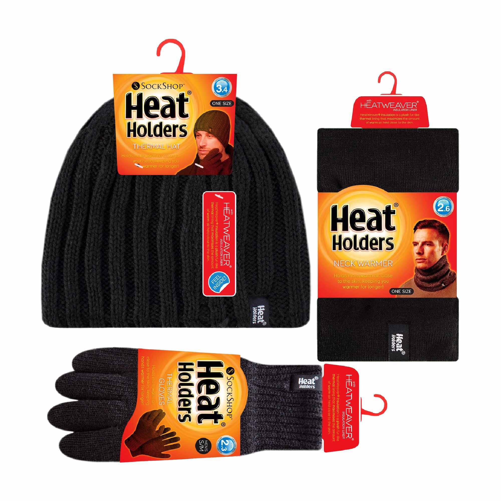 Heat Holders - Zopfmuster Mütze Halswärmer und Handschuhe Set für Herren 2/5