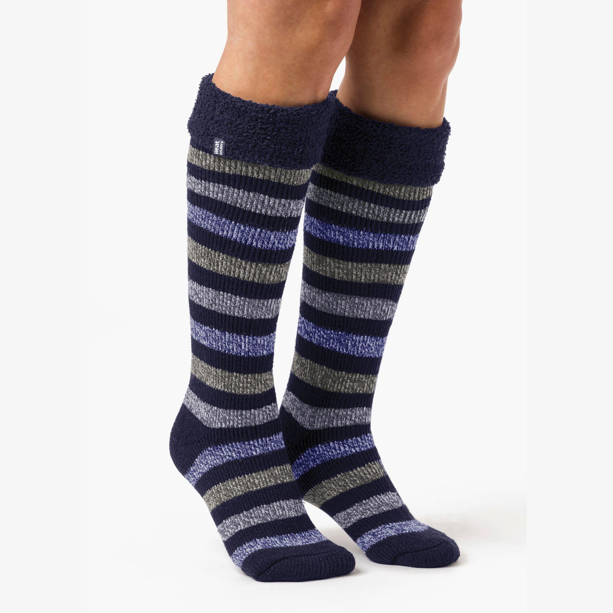 Heat Holders - Damen Socken für Gummistiefel | Lange Kniesocken Gestrieft 5/6