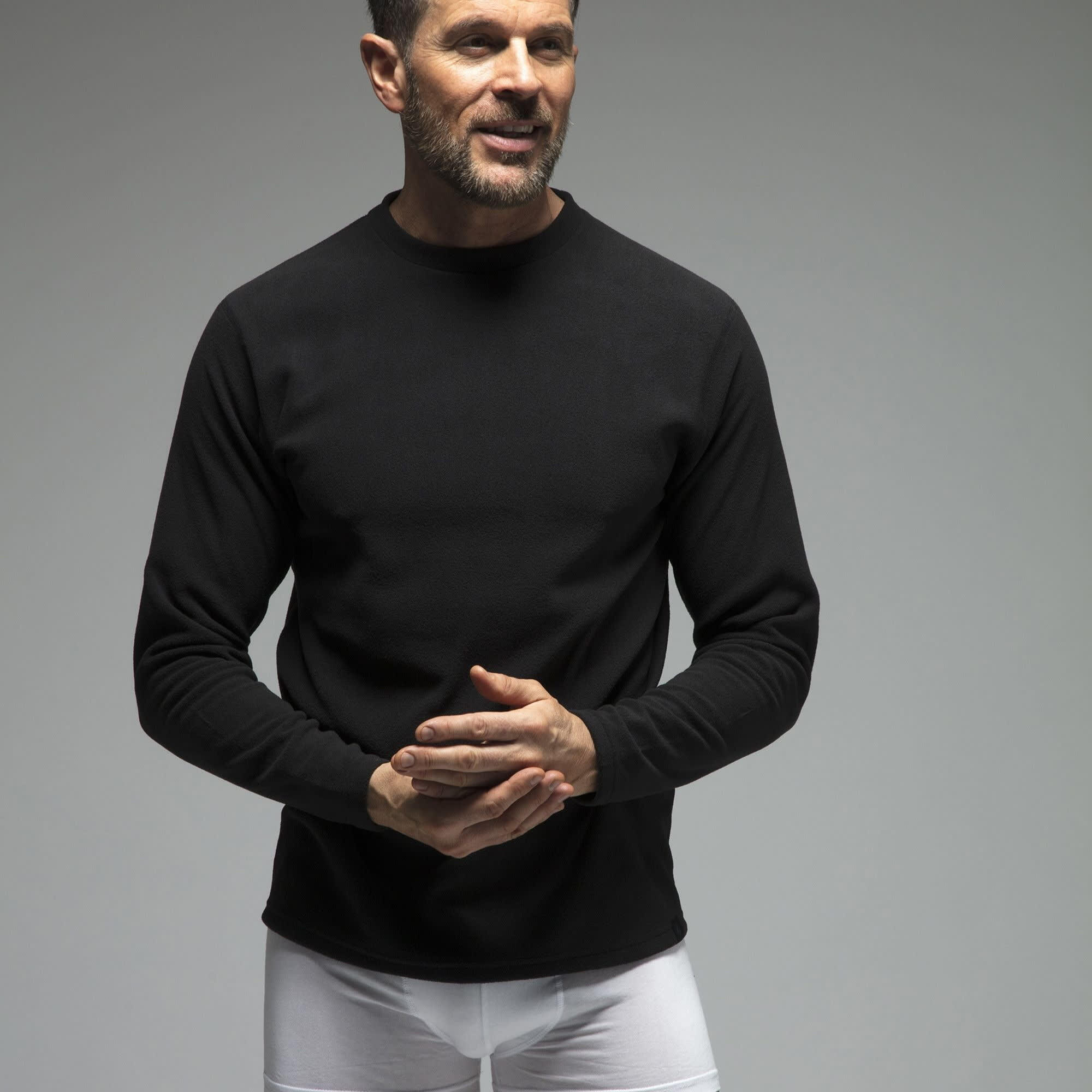 Mens Fleece Lined Base Layer Thermal Long Sleeve Top 4/6