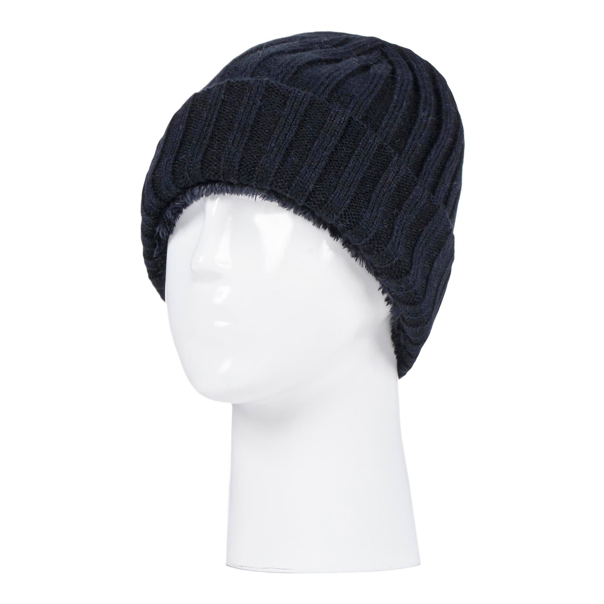 Heat Holders Bonnet côtelé en peluche douce et chaude d'hiver pour garçons 3/4