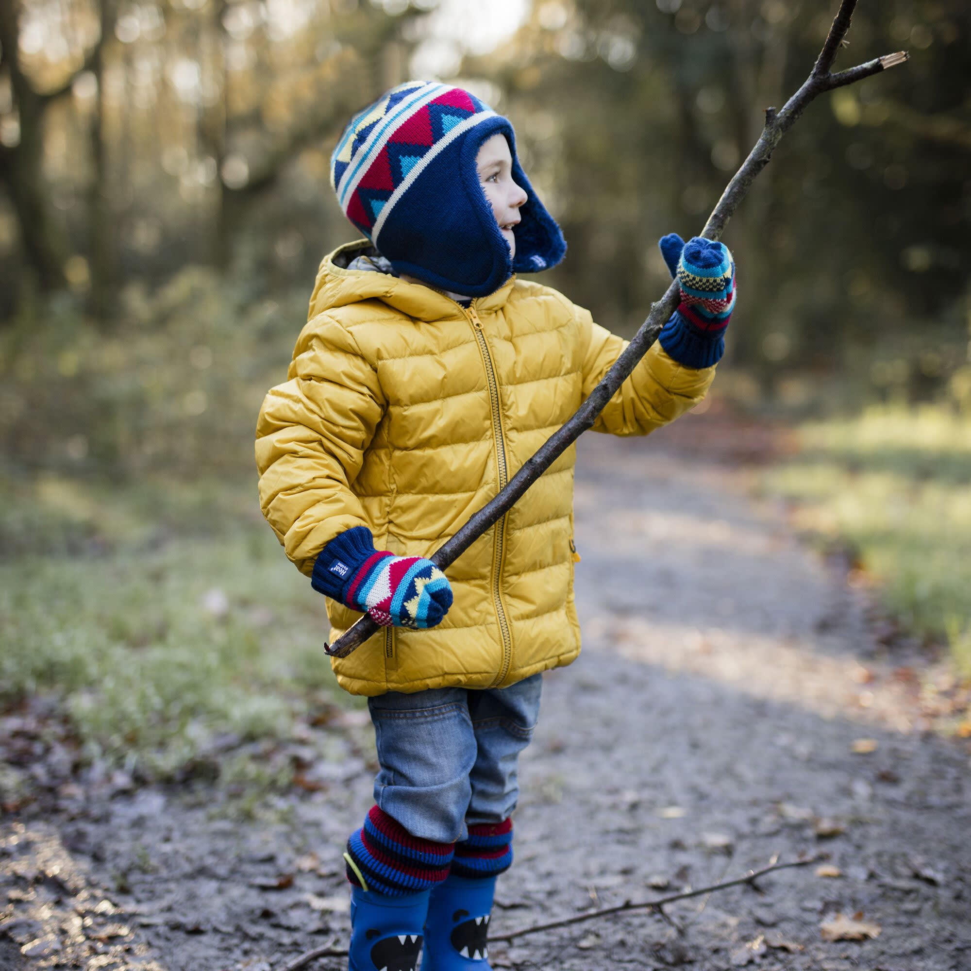 Heat Holders - Jungen Winter Fleece Fäustlinge und Mütze mit Ohrenklappen 3/6