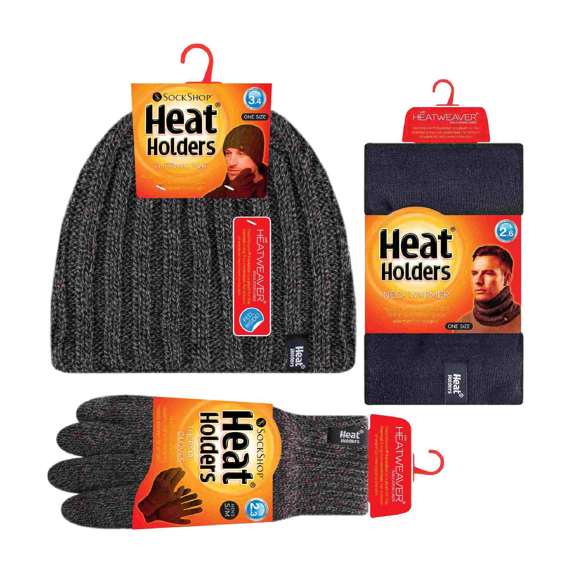 Heat Holders - Zopfmuster Mütze Halswärmer und Handschuhe Set für Herren 2/5