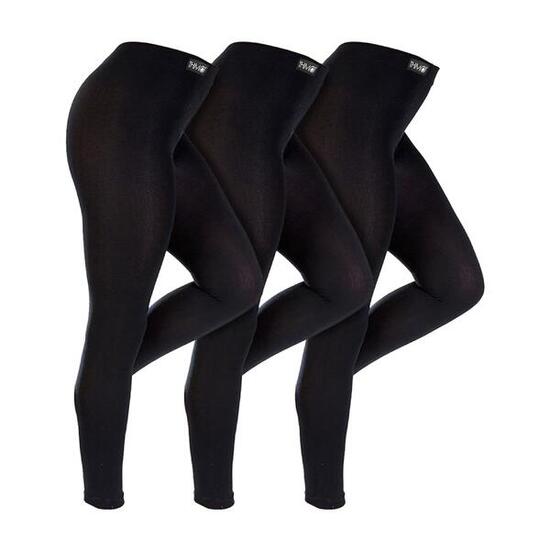 THMO - 3 Paires Femme Leggings Hiver | Chaud Doublé Polaire Sans Pied