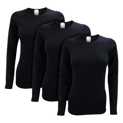 THMO - Lot de 3 hauts thermiques à manches longues pour femme pour l'hiver