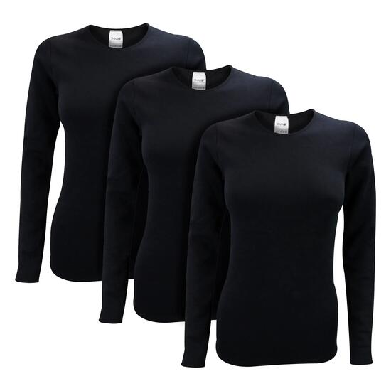 THMO - Lot de 3 hauts thermiques à manches longues pour femme pour l'hiver
