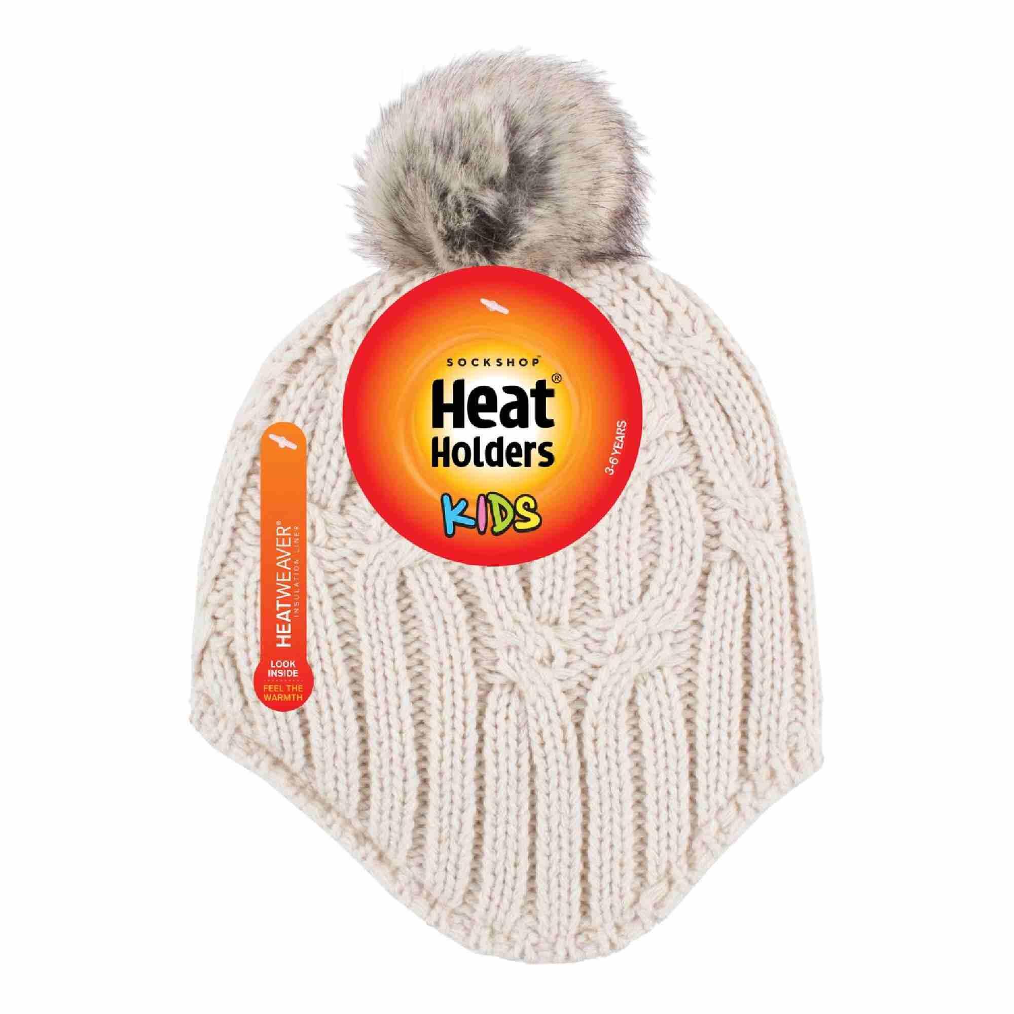 Heat Holders - Mädchen Mütze mit Bommel Stricken Winter Beanie Mütze mit Pompon 2/4