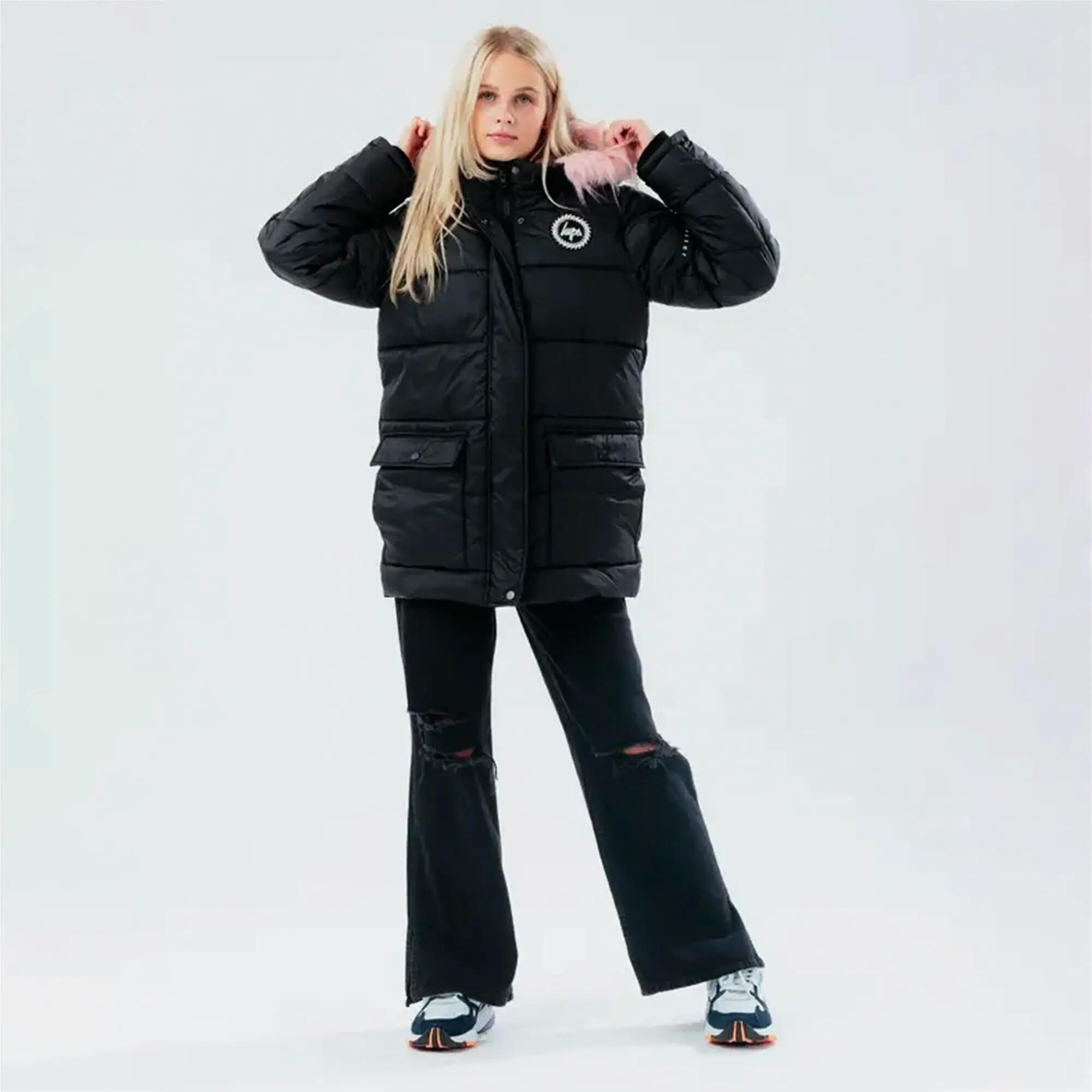 HYPE - Veste explorer fille noire capuche matelassée chaude hiver 4/5