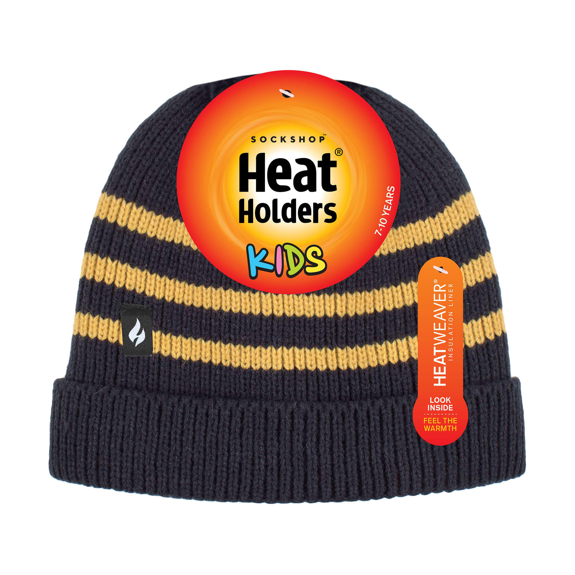 Boys Ribbed Knit Thermal Winter Hat with Drop Neck 2/4