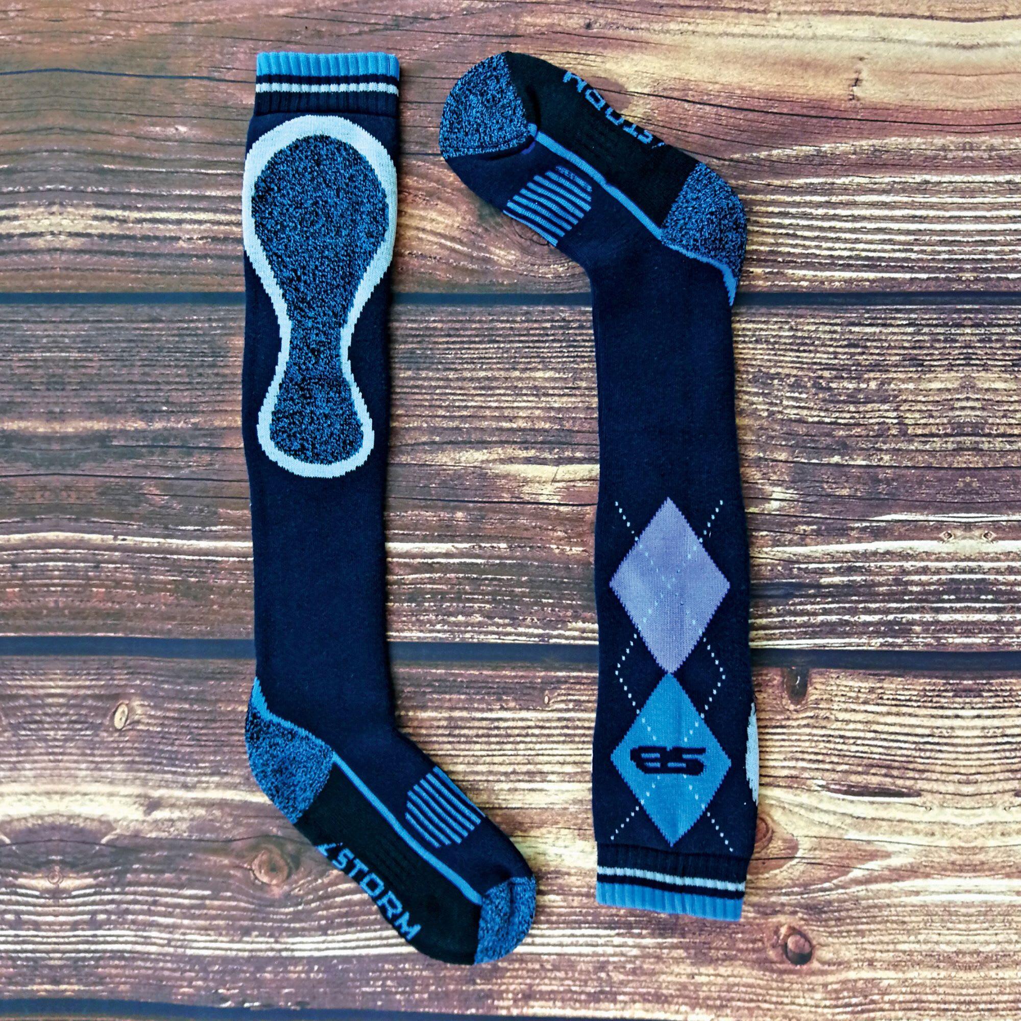 Storm Bloc - Damen Baumwolle Kniestrümpfe Argyle Muster | Wandersocken Kniehoch 4/6