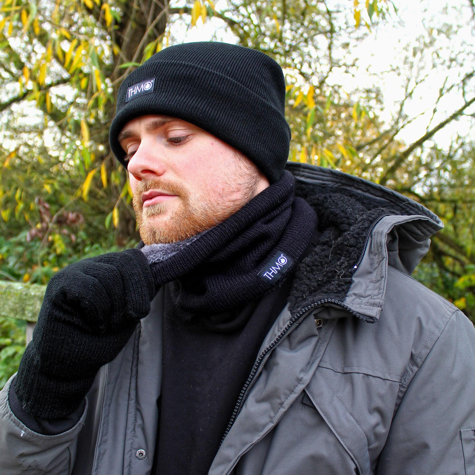 Mens Outdoor Thermal Knitted 40g 3M Thinsulate Lined Beanie Hat 5/6