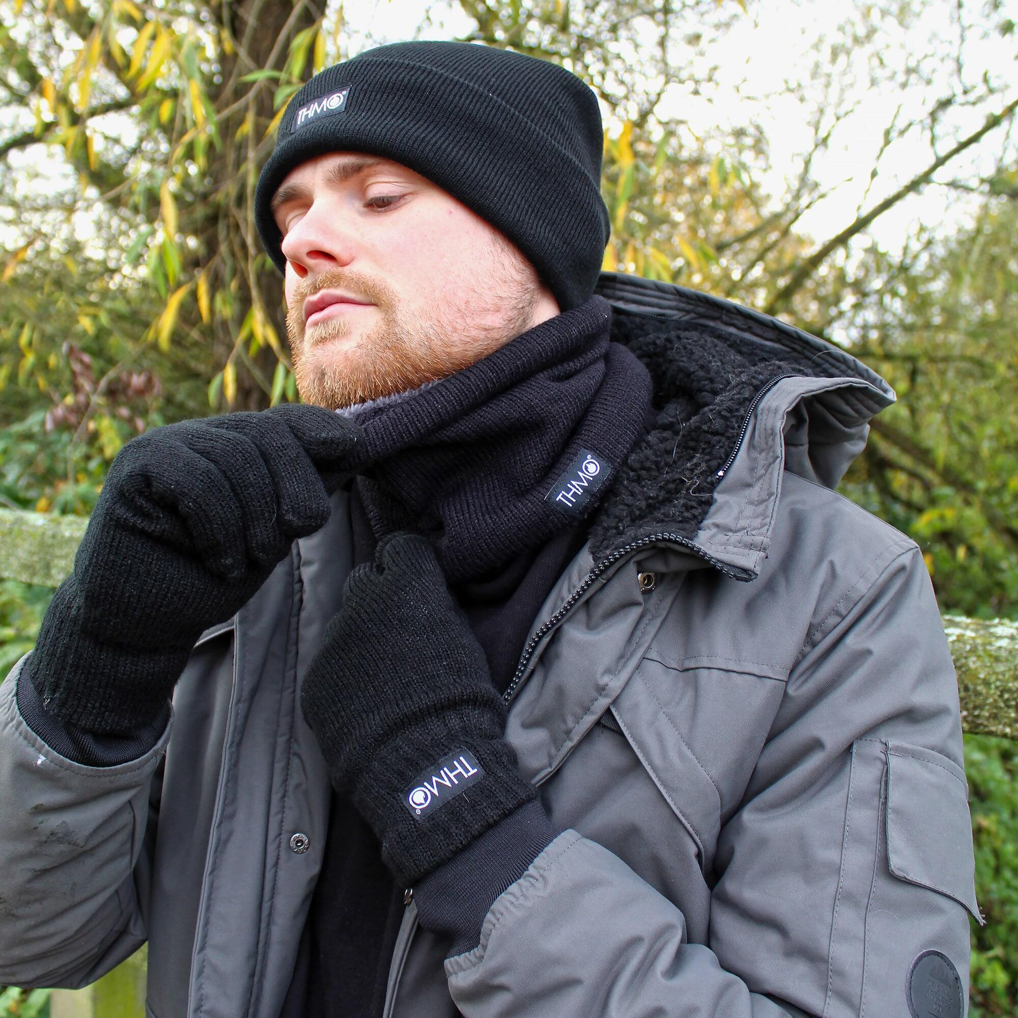 Mens Knitted Thermal 40g 3M Thinsulate Insulation Winter Gloves 4/7