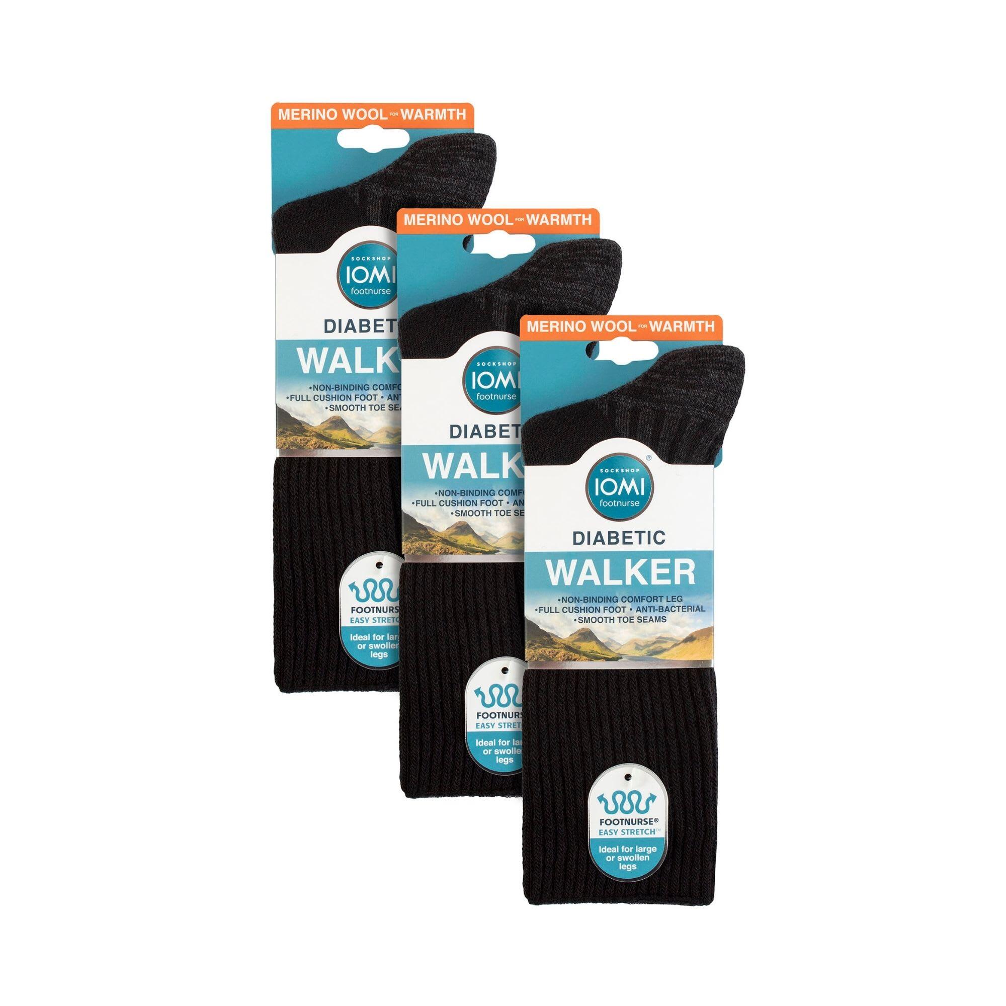 3 Pack Diabetic Walking Socks for Men & Ladies | Extra Wide Wool Hiking Socks 2/5