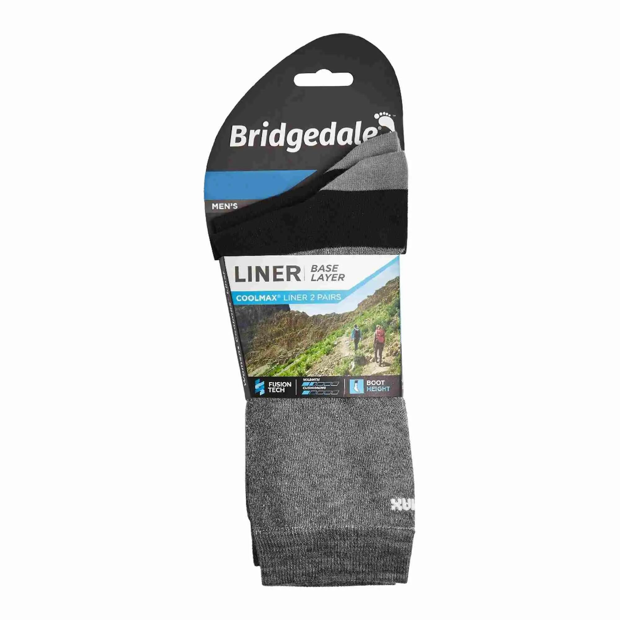 2 Pairs Mens Liner Base Layer Coolmax Liner Boot Socks 2/7
