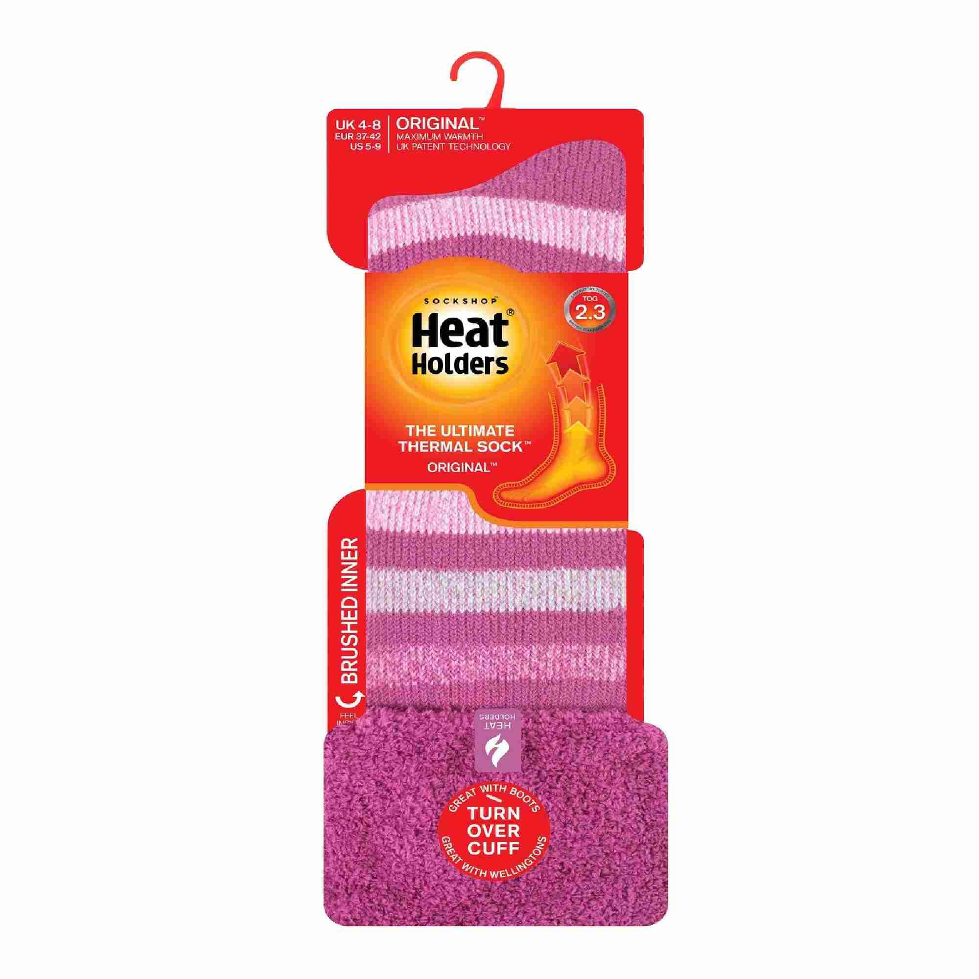 Heat Holders - Damen Socken für Gummistiefel | Lange Kniesocken Gestrieft 2/6