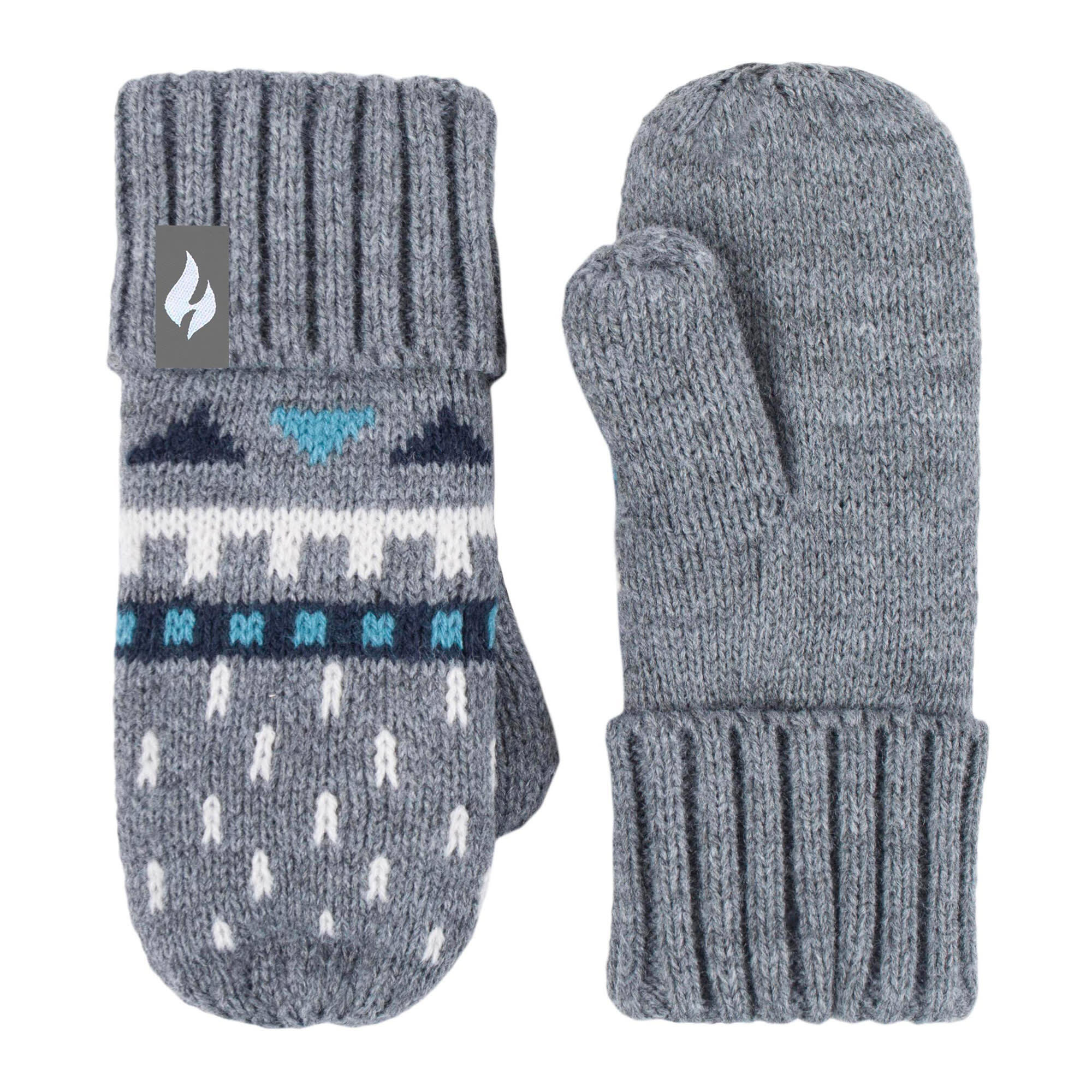 Heat Holders - Jungen Winter Muster Mütze Pompon mit Ohrenschutz und Fäustlinge 4/4