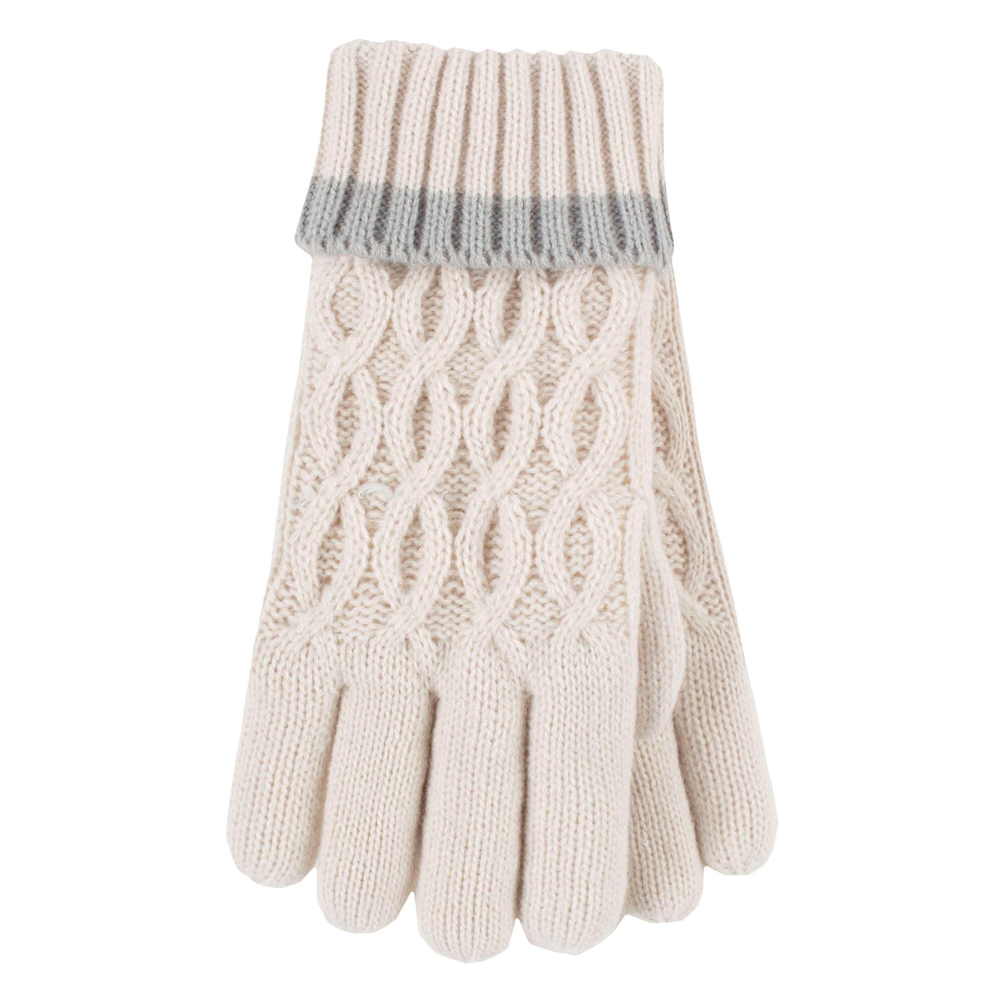 Heat Holders - Mädchen Kinder Strickmütze mit Bommel und Strickhandschuhe Set 4/4